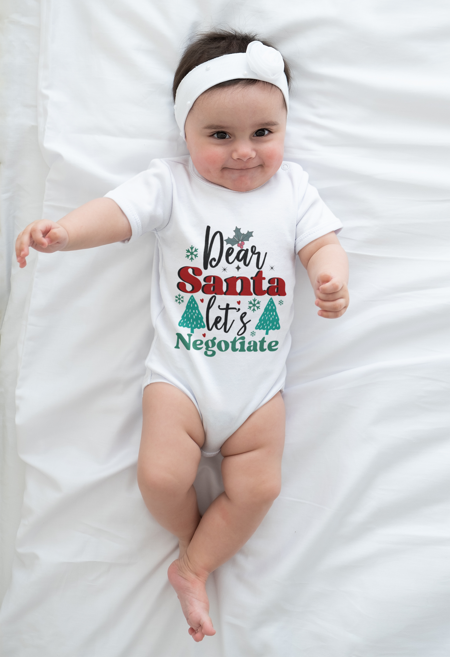Christmas Baby Tee: 'Dear Santa, Let's Negotiate'