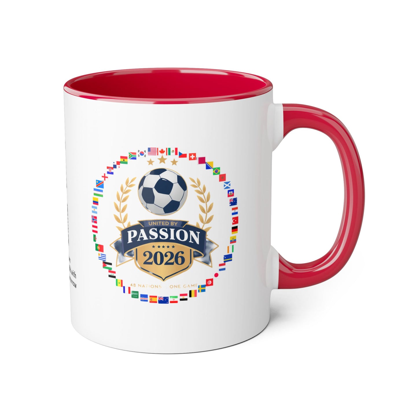 Qualified Countries 2026 Soccer Crest Mug — United by Passion Accent 11oz