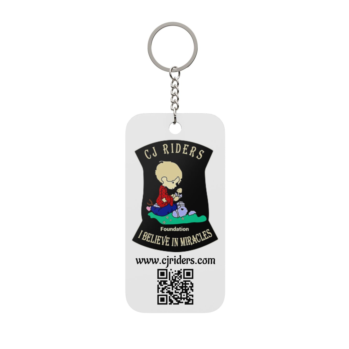 CJ Riders Foundation Keychain — "I Believe in Miracles" Double-Sided Charm