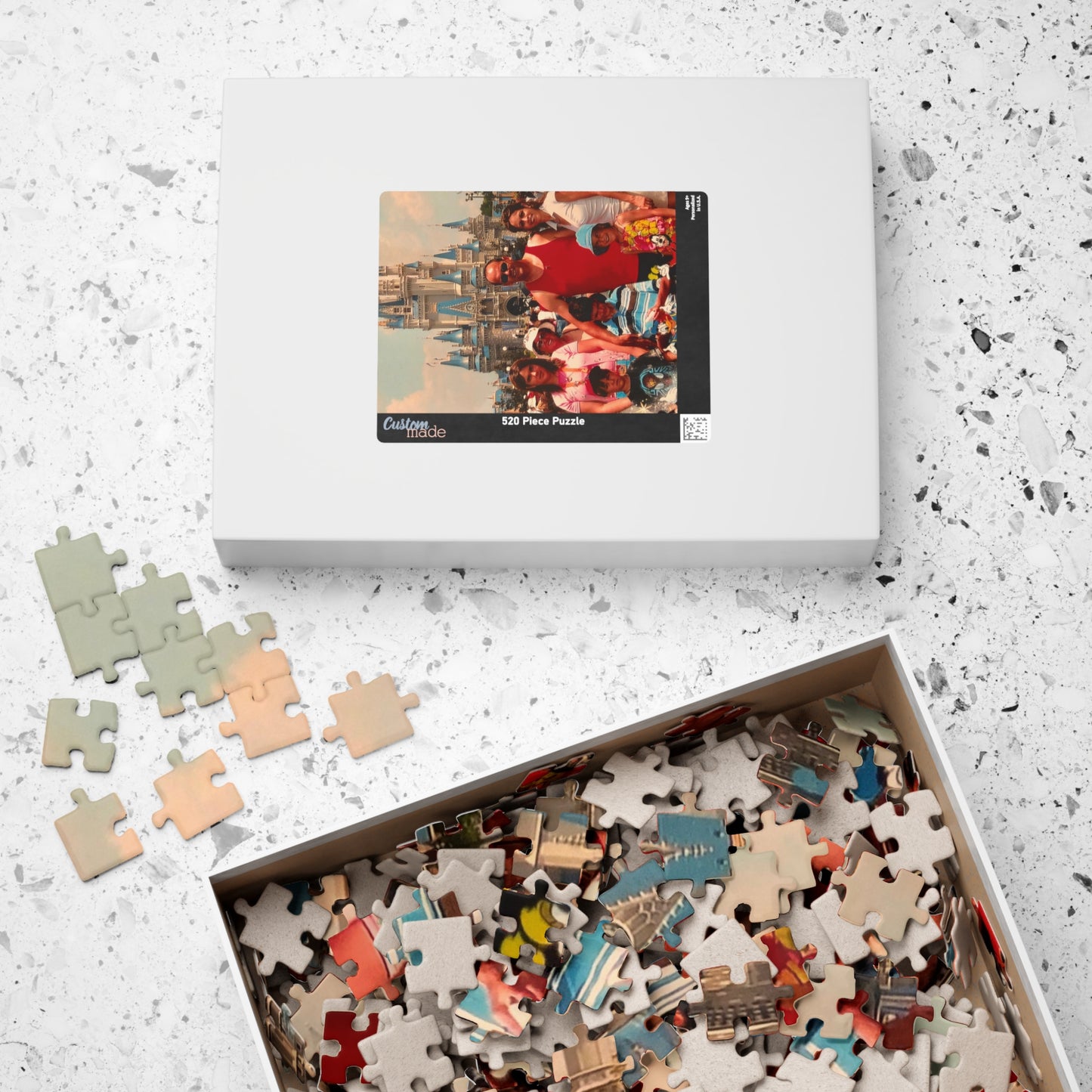 Magic Kingdom Family Photo Puzzle — Custom Vacation Jigsaw (110–1014 pcs)