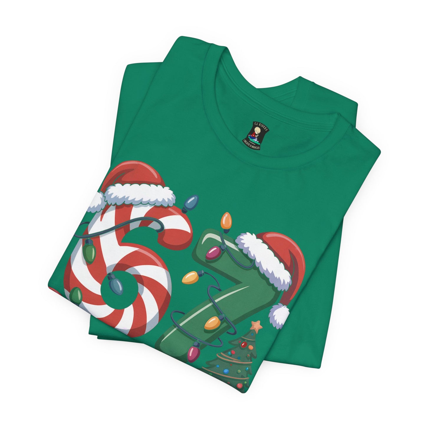 Christmas 67 Squad Unisex Tee — Holiday Candy Cane & Tree Graphic Shirt