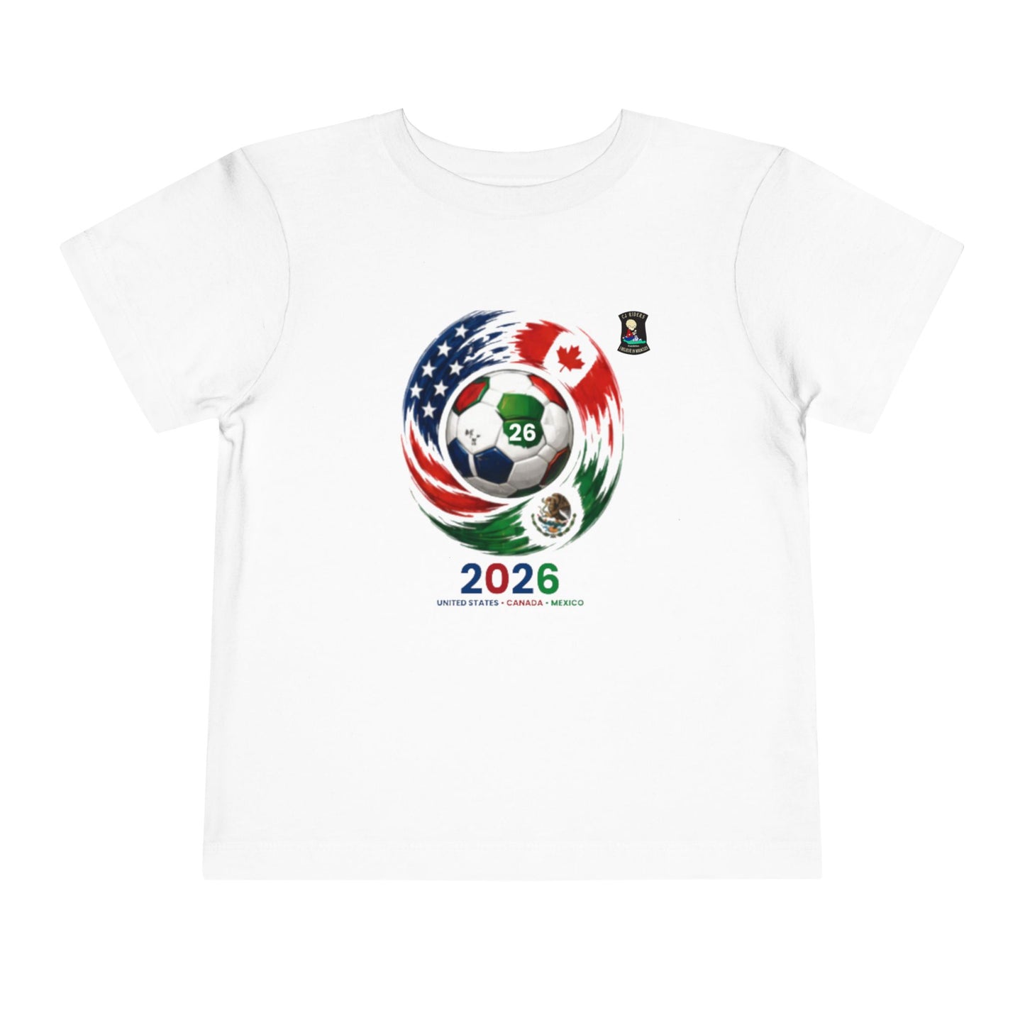 2026 Hosts World Cup Toddler Tee — USA Canada Mexico Soccer Ball Design
