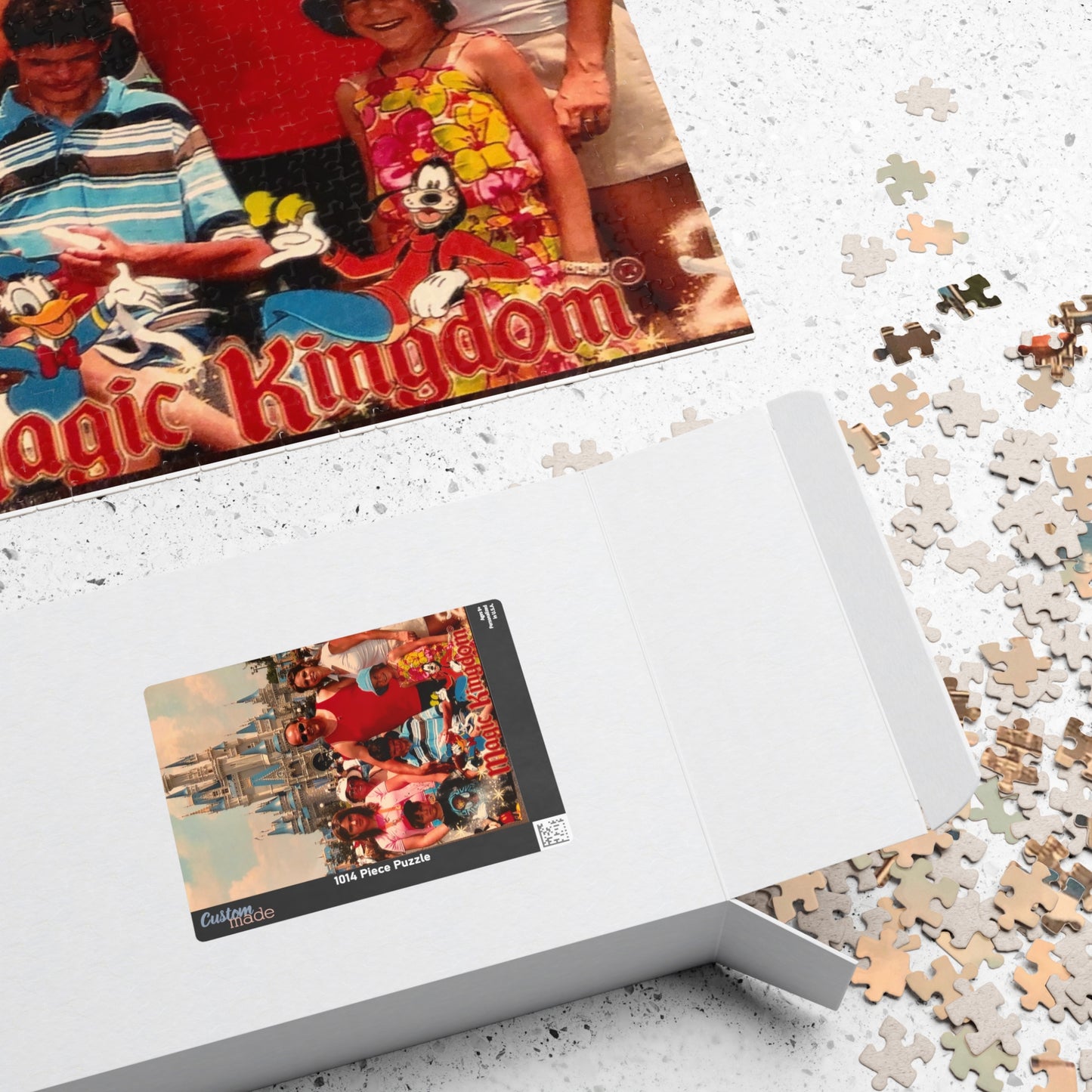 Magic Kingdom Family Photo Puzzle — Custom Vacation Jigsaw (110–1014 pcs)