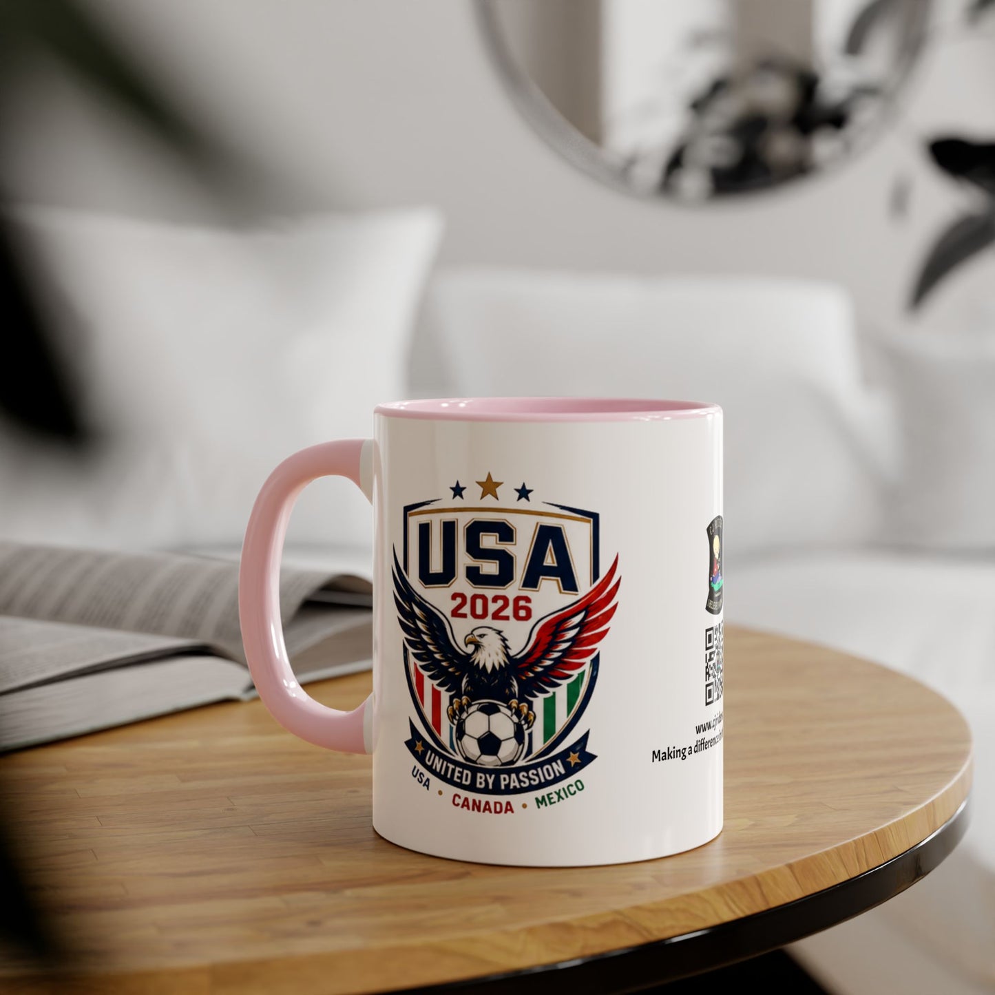 USA 2026 Soccer Crest Mug — United by Passion Accent 11oz