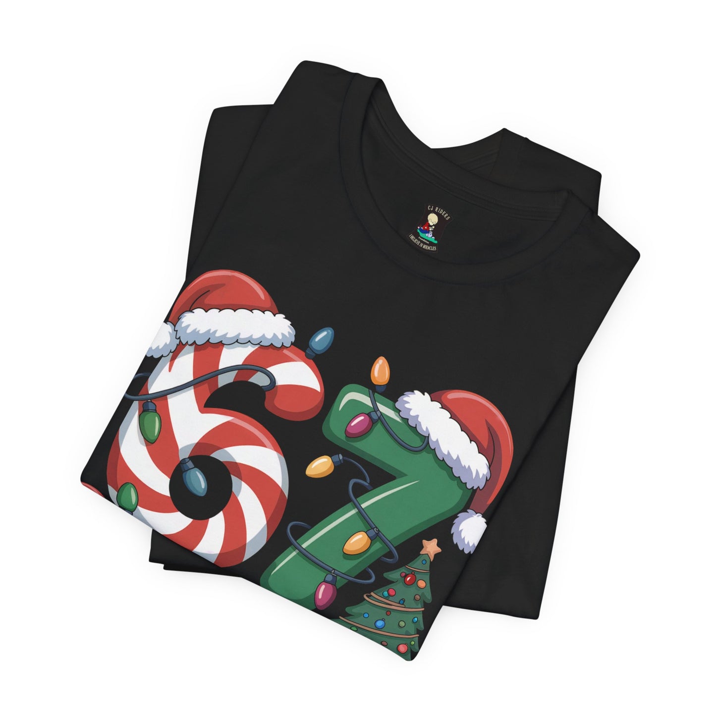 Christmas 67 Squad Unisex Tee — Holiday Candy Cane & Tree Graphic Shirt
