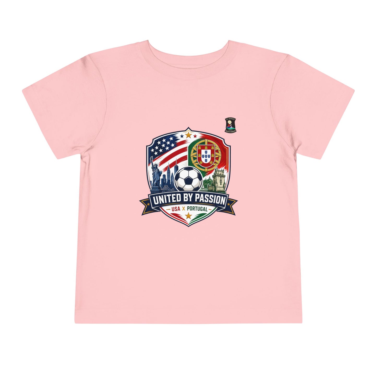 Toddler Tee - "United by Passion" USA & Portugal Flag Crest
