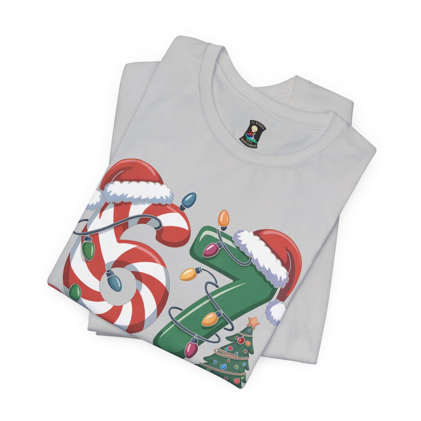 Christmas 67 Squad Unisex Tee — Holiday Candy Cane & Tree Graphic Shirt