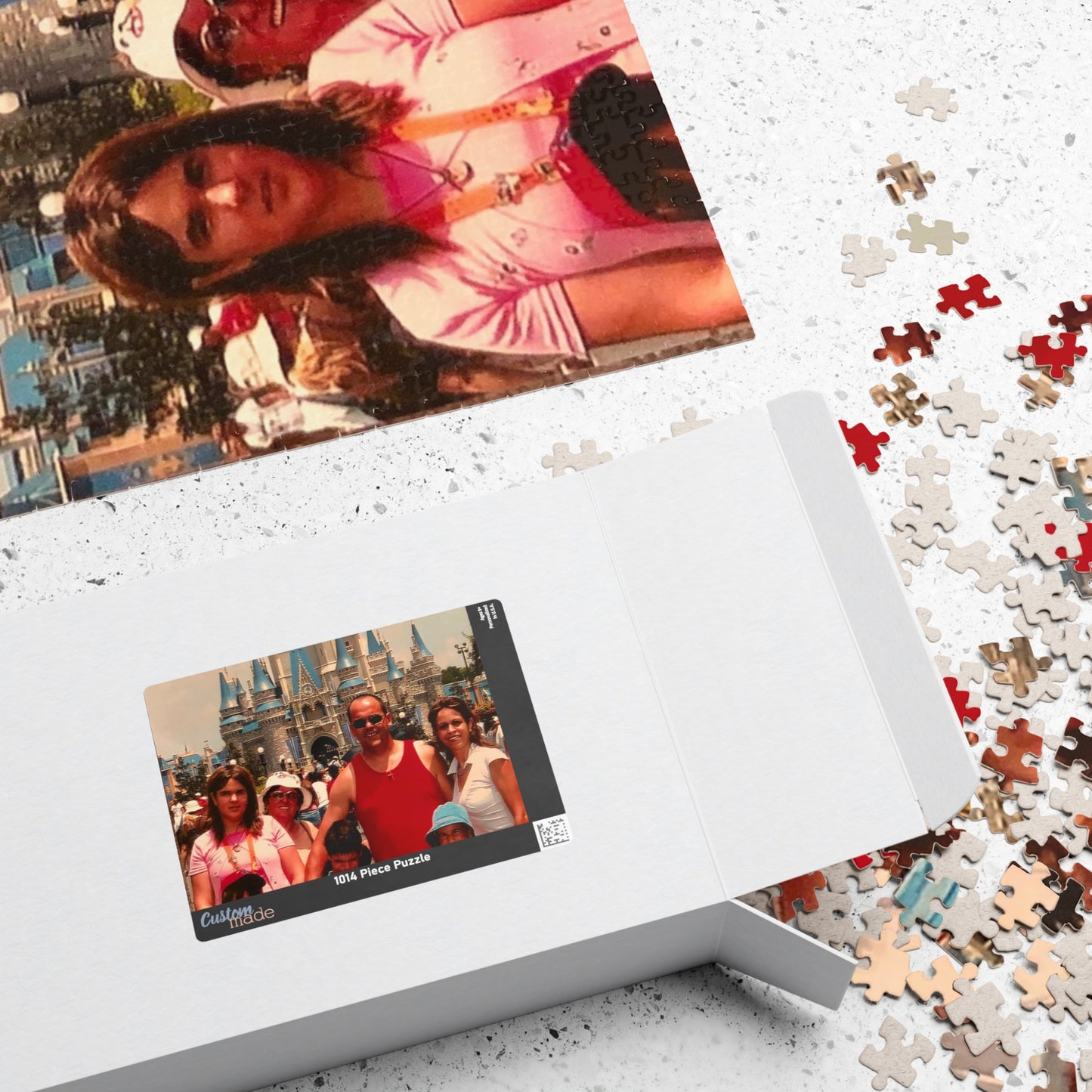 Magic Kingdom Family Photo Puzzle — Custom Vacation Jigsaw (110–1014 pcs)