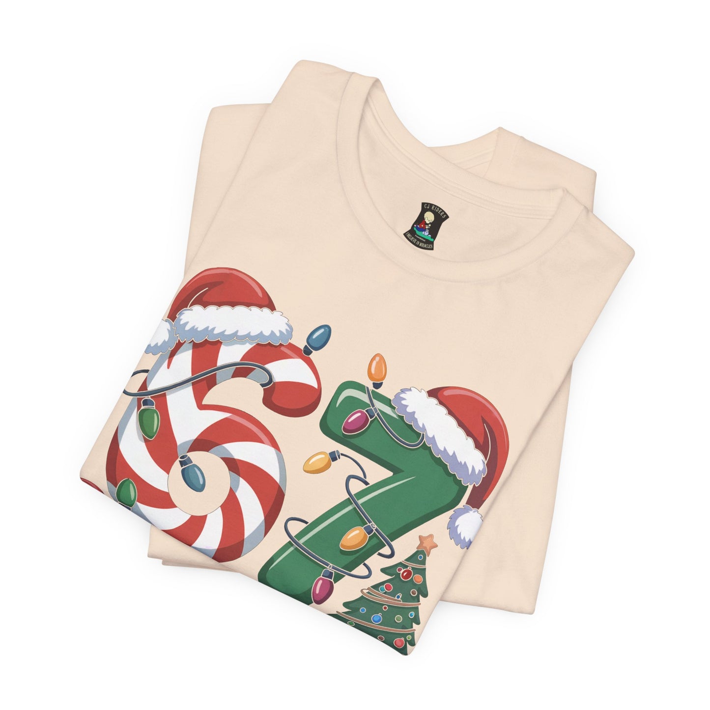 Christmas 67 Squad Unisex Tee — Holiday Candy Cane & Tree Graphic Shirt