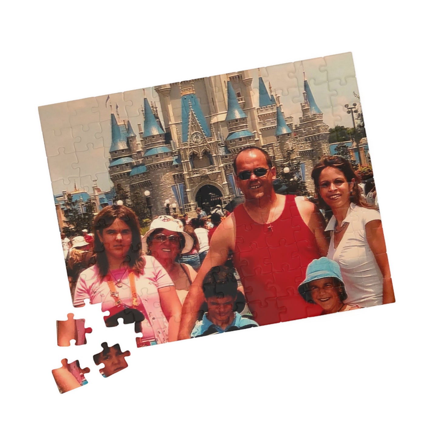 Magic Kingdom Family Photo Puzzle — Custom Vacation Jigsaw (110–1014 pcs)
