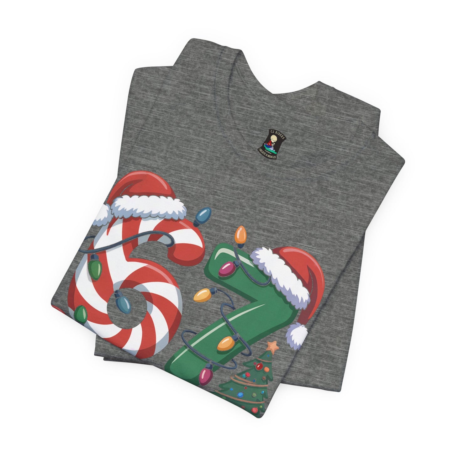 Christmas 67 Squad Unisex Tee — Holiday Candy Cane & Tree Graphic Shirt