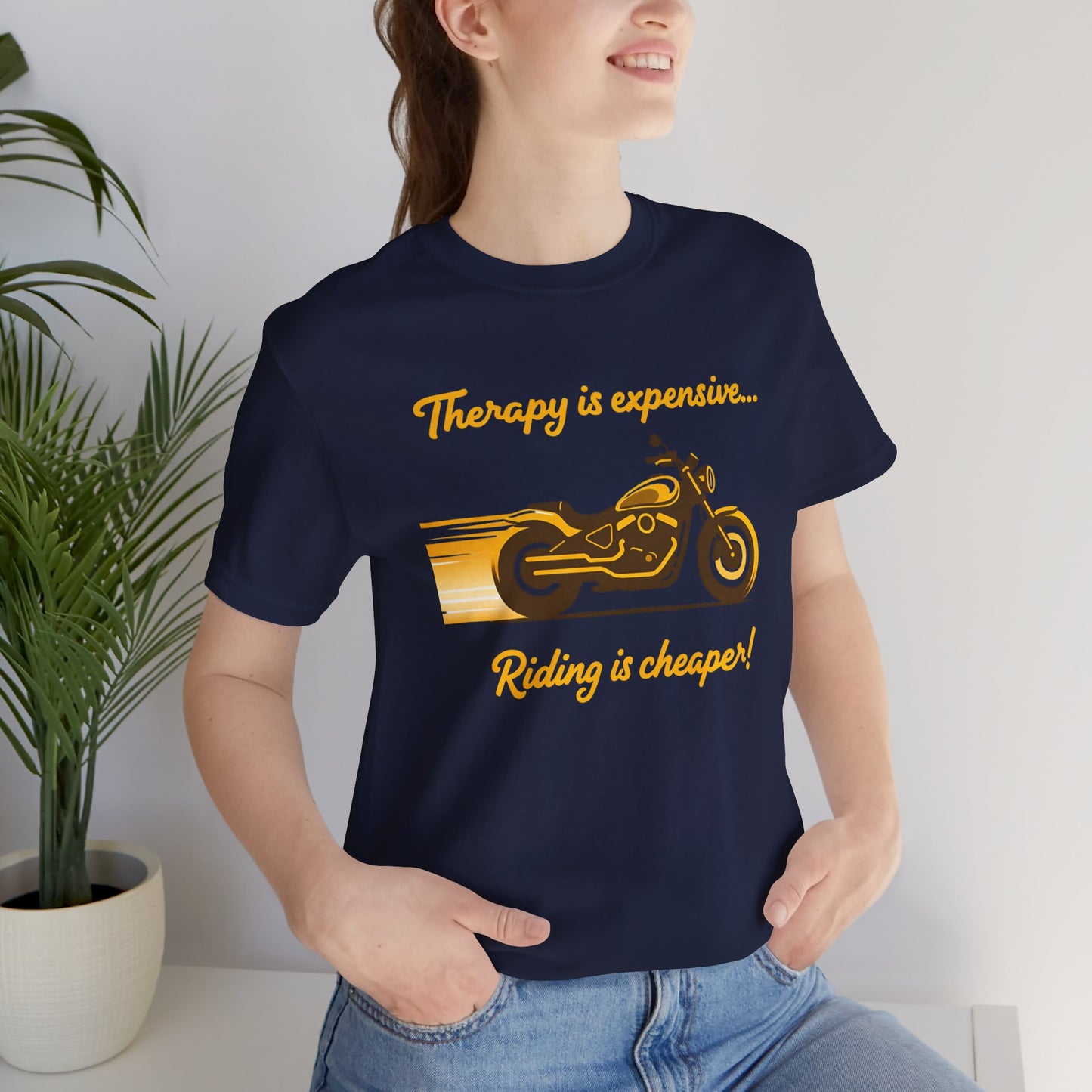 Motorcycle Therapy Unisex Tee - Riding is Cheaper!