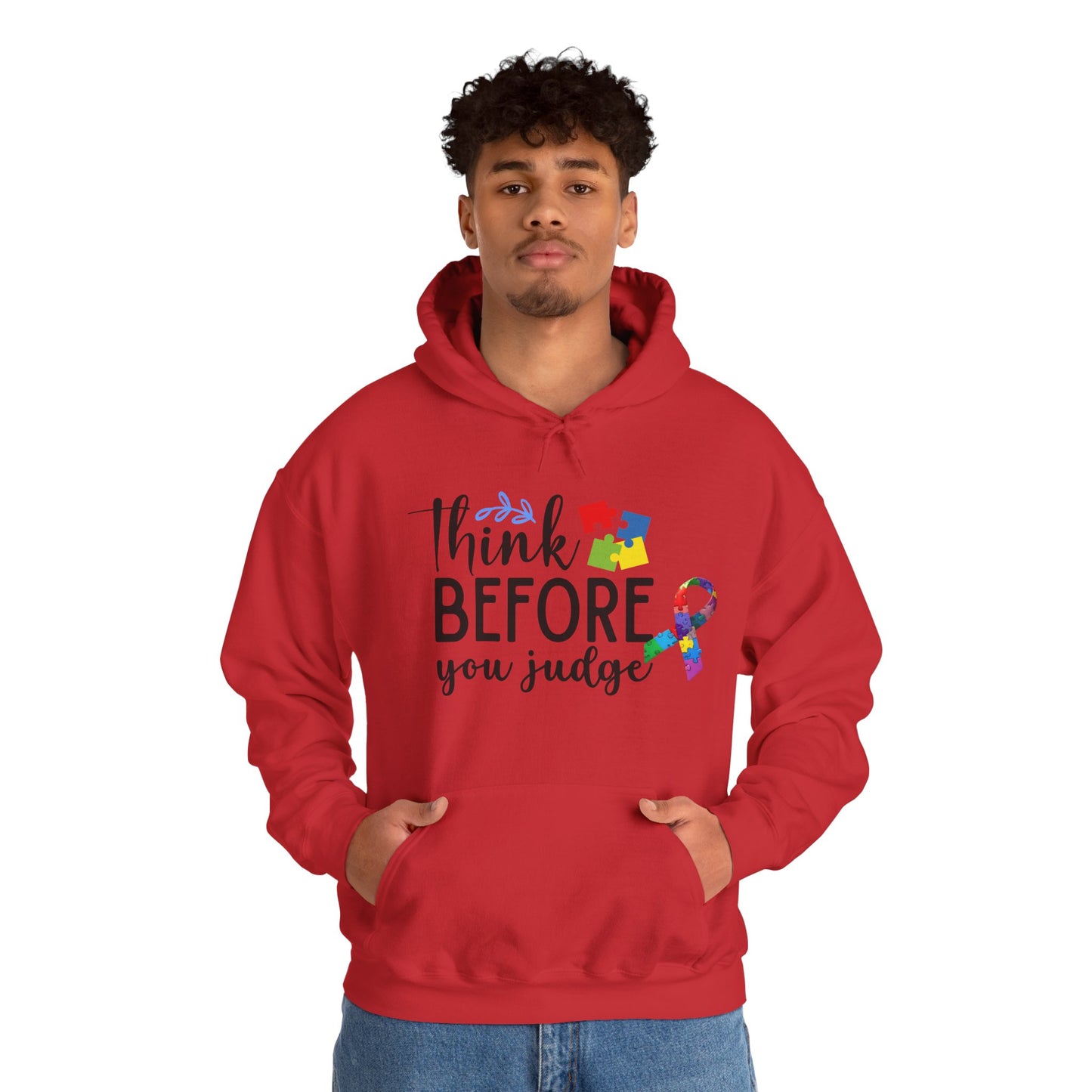 Awareness Ribbon Hooded Sweatshirt - Think Before You Judge