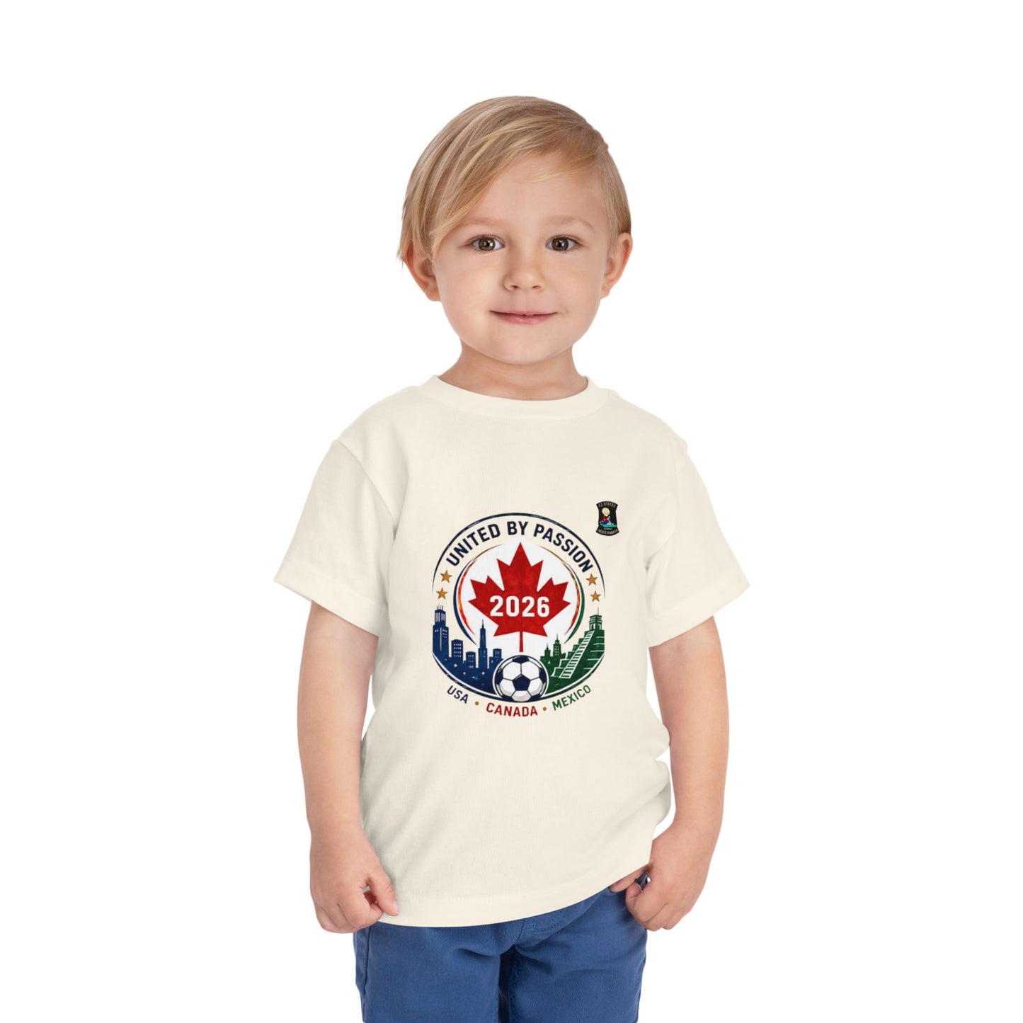 Toddler Tee — "United by Passion 2026" Canada Soccer Crest
