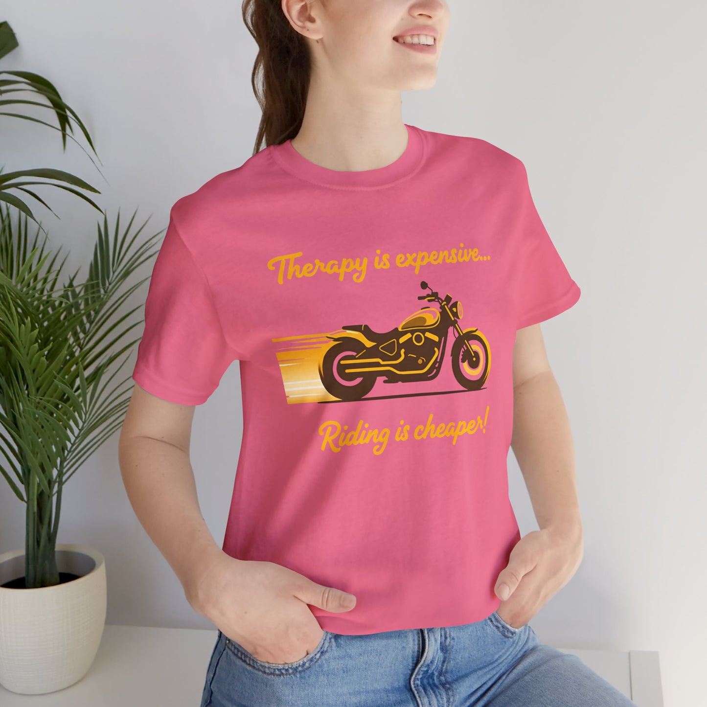 Motorcycle Therapy Unisex Tee - Riding is Cheaper!