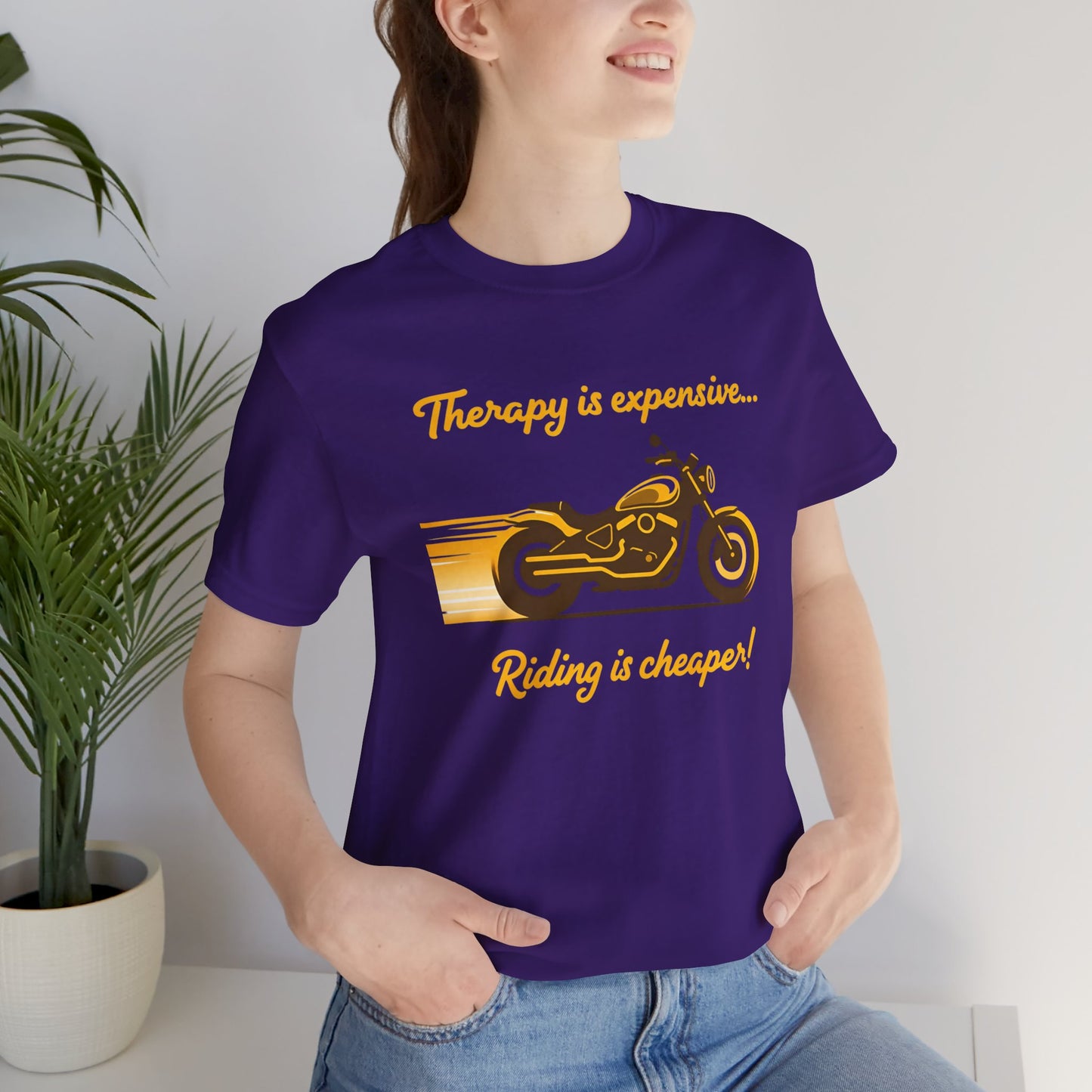 Motorcycle Therapy Unisex Tee - Riding is Cheaper!