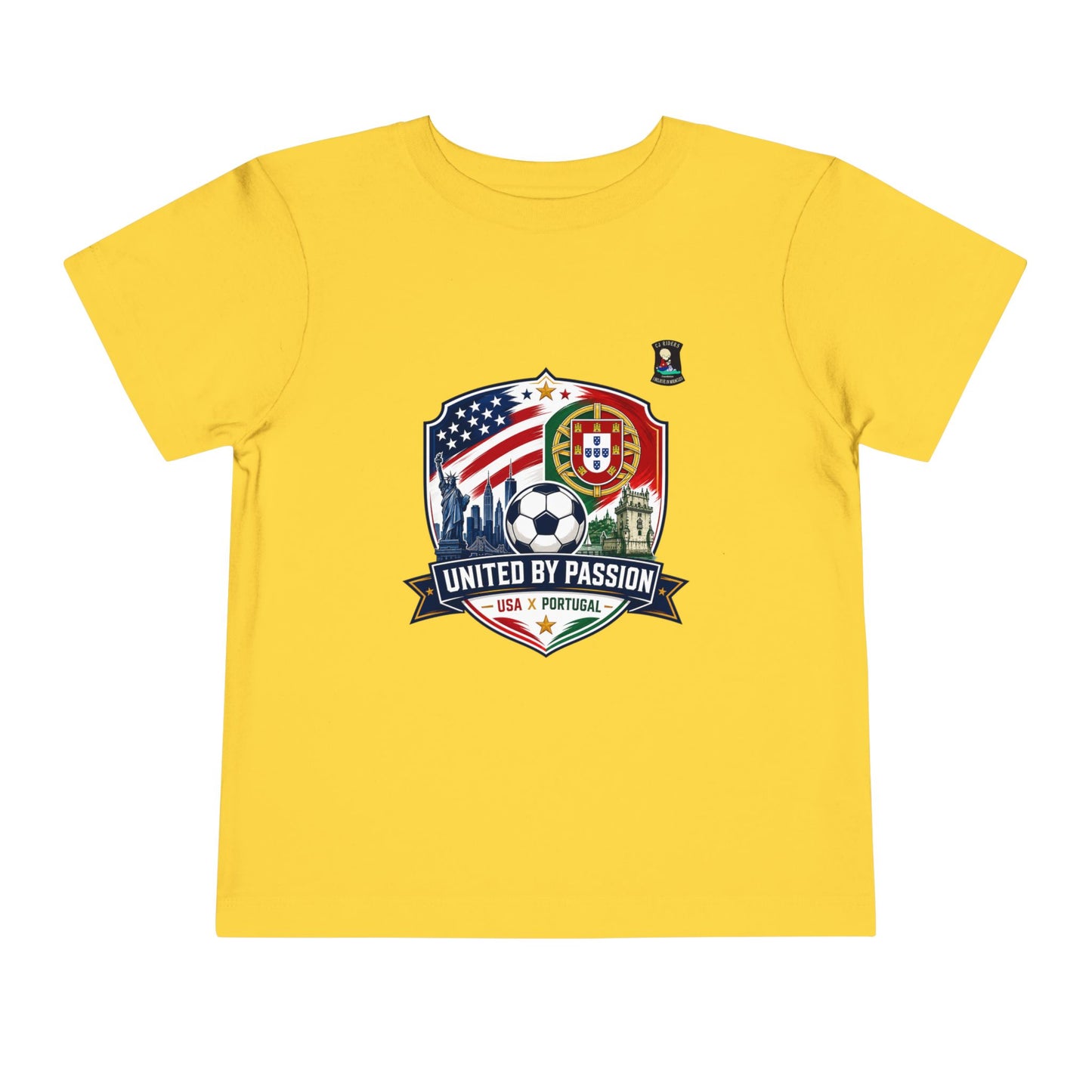 Toddler Tee - "United by Passion" USA & Portugal Flag Crest