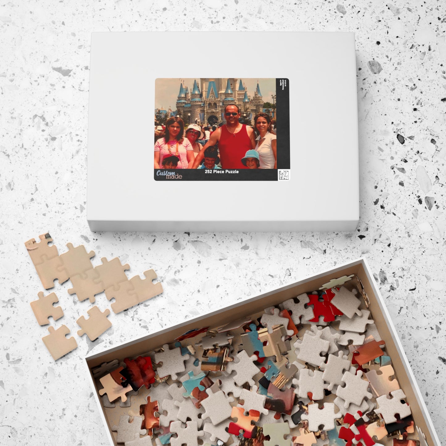 Magic Kingdom Family Photo Puzzle — Custom Vacation Jigsaw (110–1014 pcs)