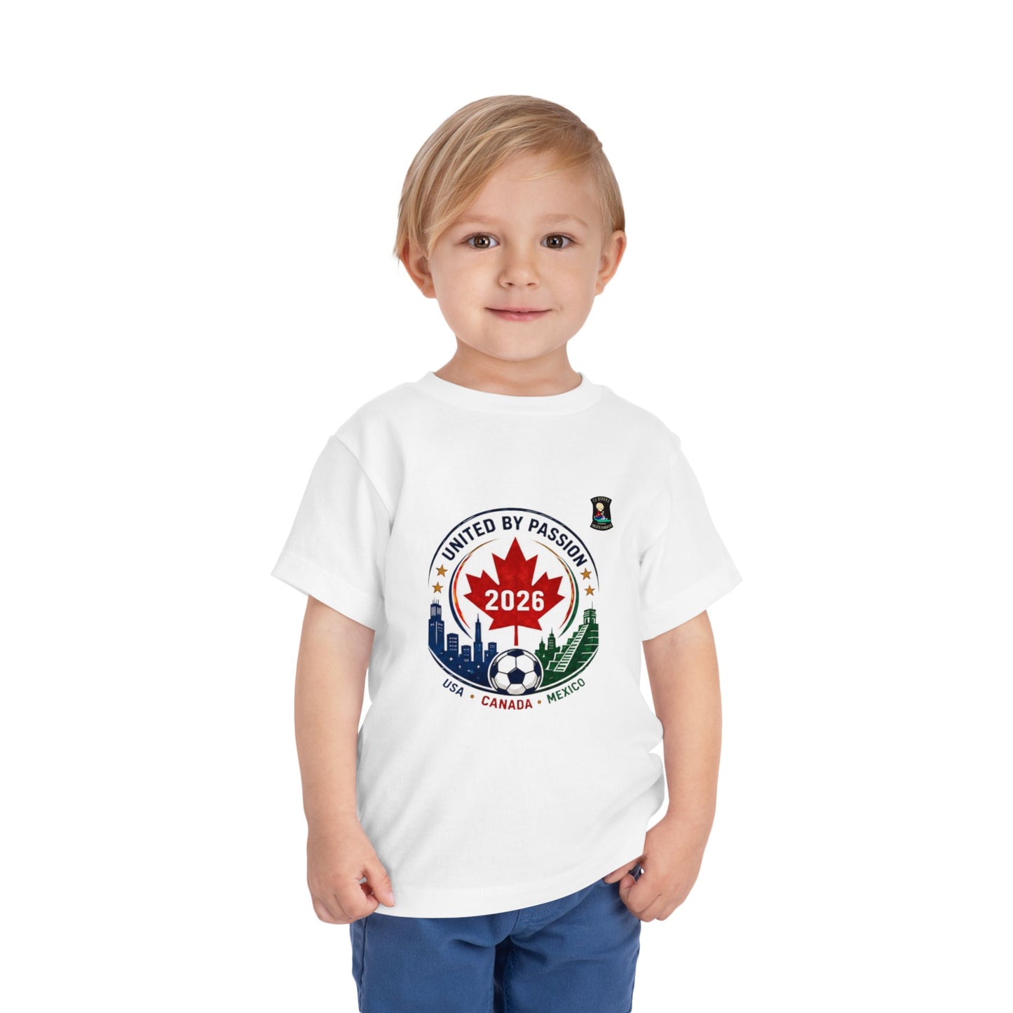 Toddler Tee — "United by Passion 2026" Canada Soccer Crest