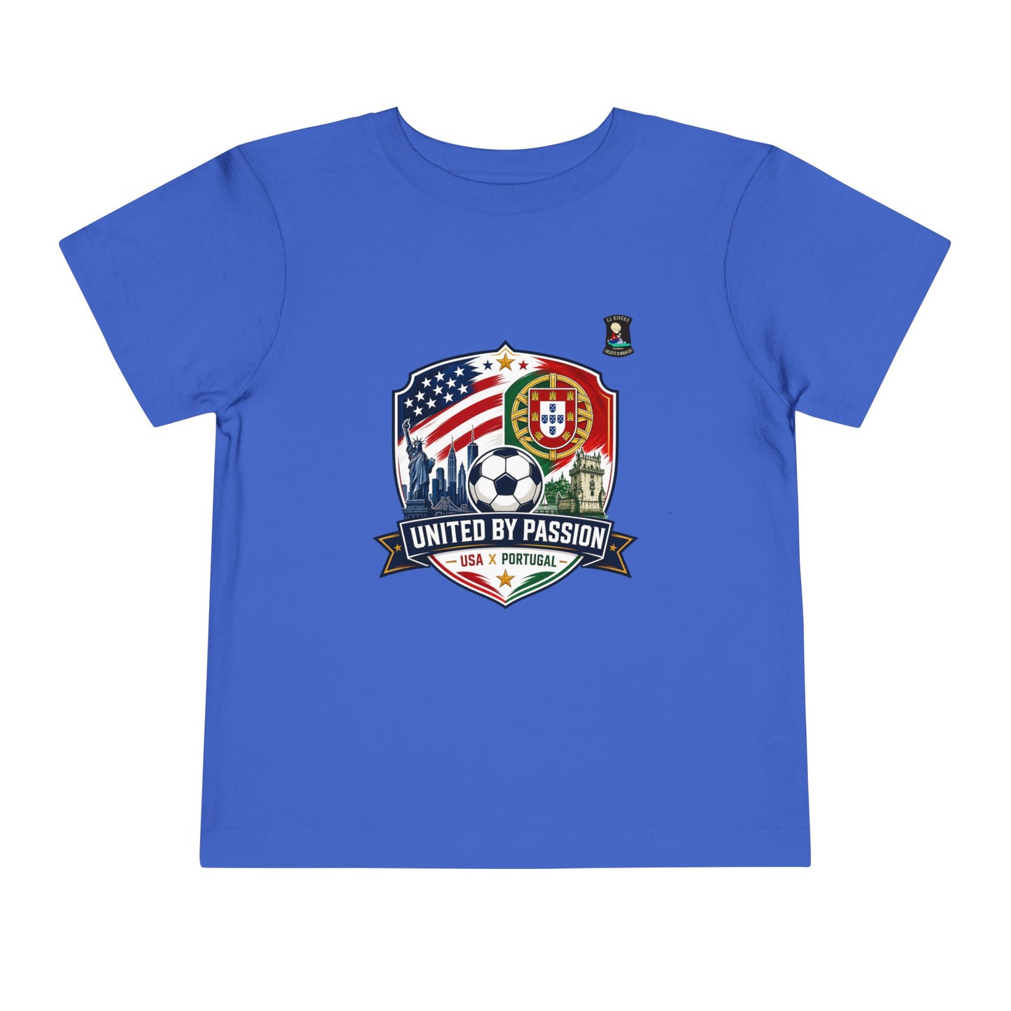 Toddler Tee - "United by Passion" USA & Portugal Flag Crest