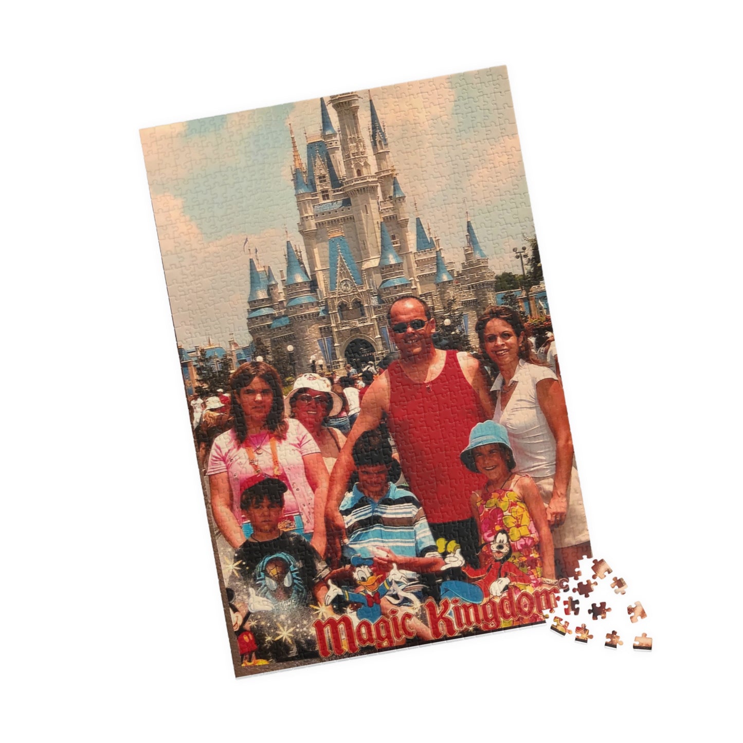 Magic Kingdom Family Photo Puzzle — Custom Vacation Jigsaw (110–1014 pcs)