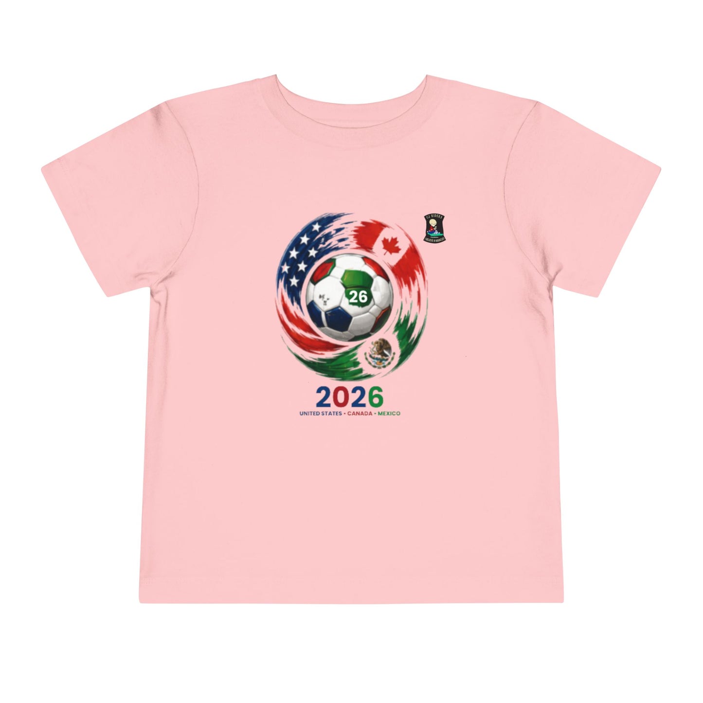 2026 Hosts World Cup Toddler Tee — USA Canada Mexico Soccer Ball Design