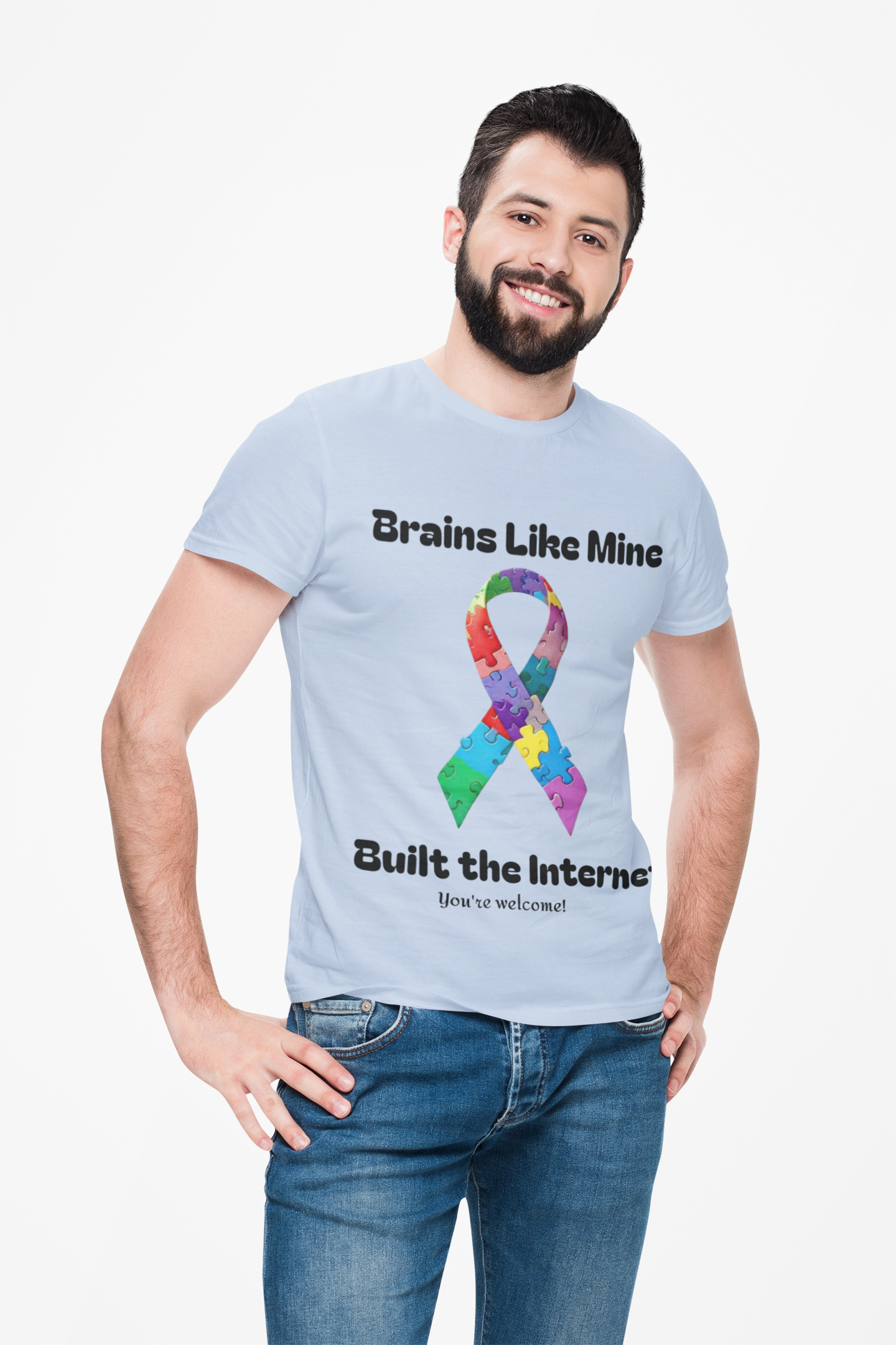 Brains like mine, Built the internet! Unisex Boxed Tee