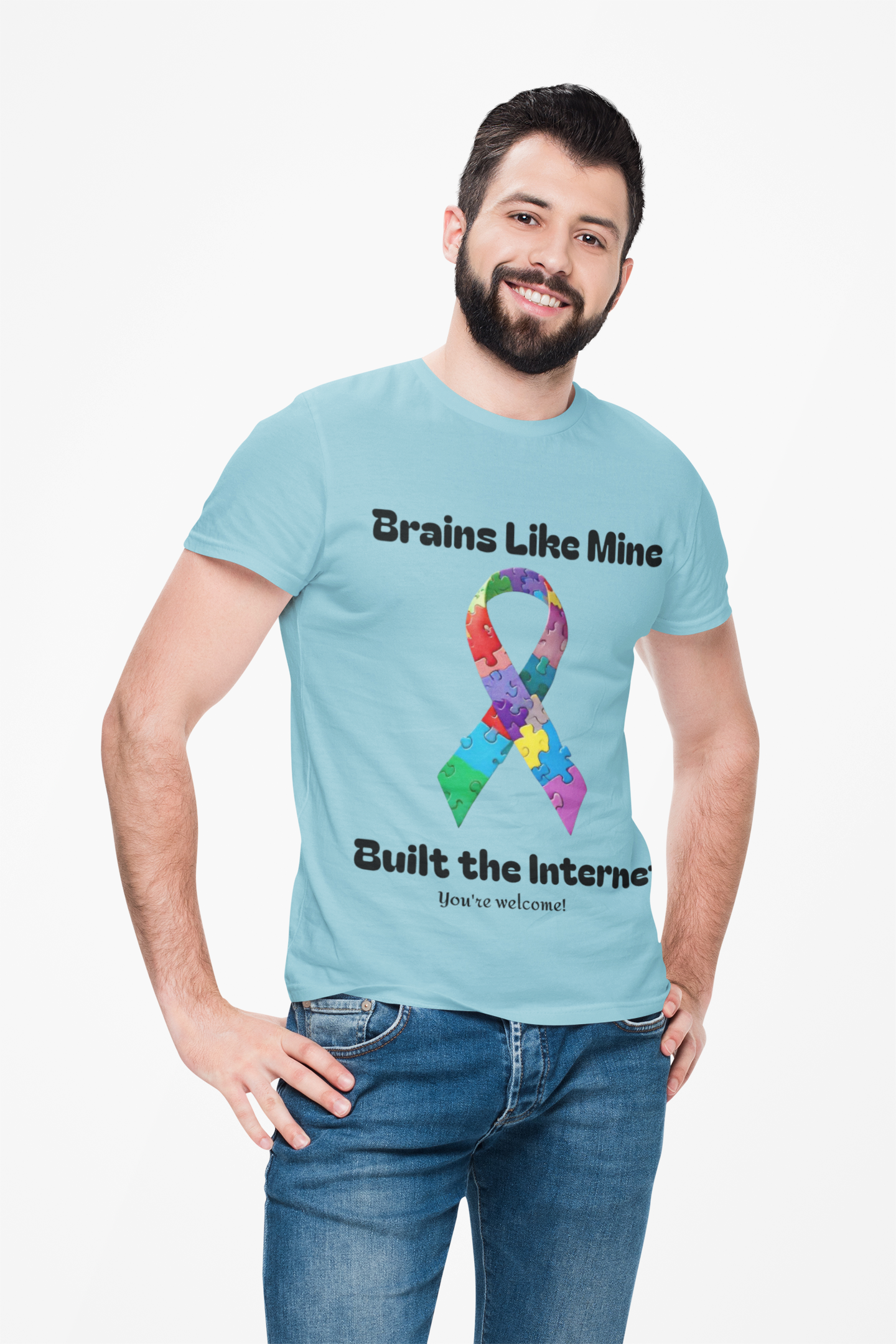 Brains like mine, Built the internet! Unisex Boxed Tee