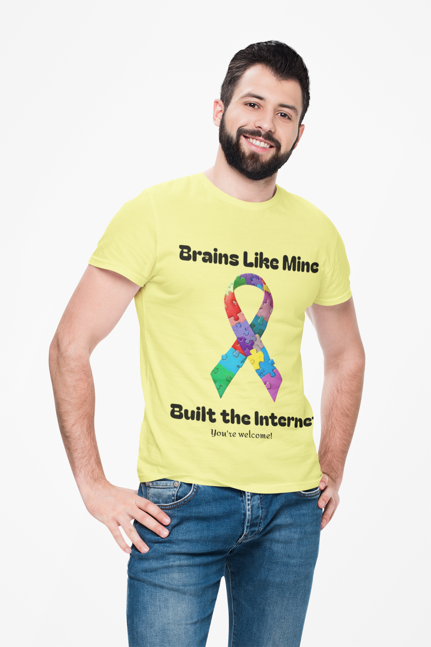 Brains like mine, Built the internet! Unisex Boxed Tee