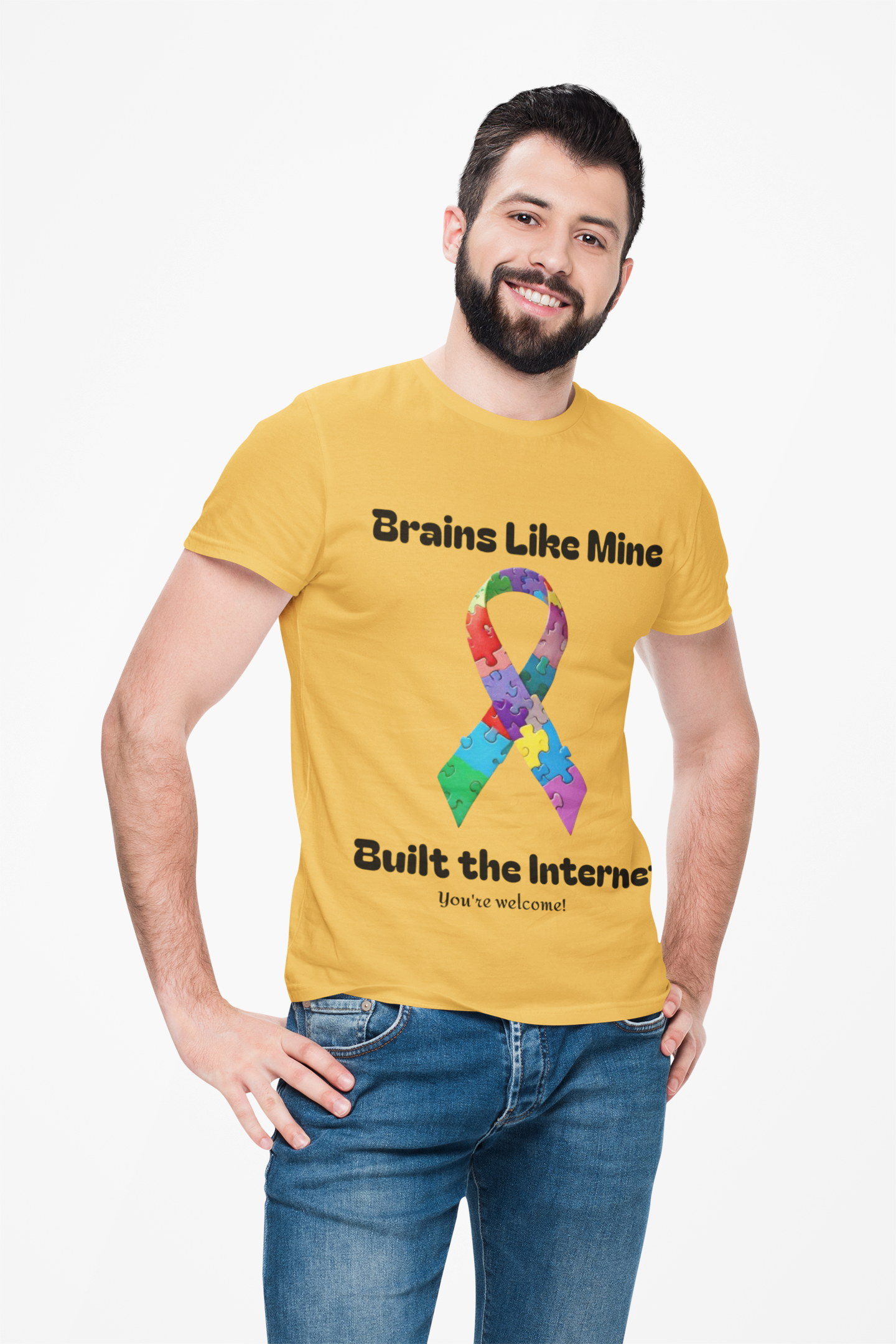 Brains like mine, Built the internet! Unisex Boxed Tee