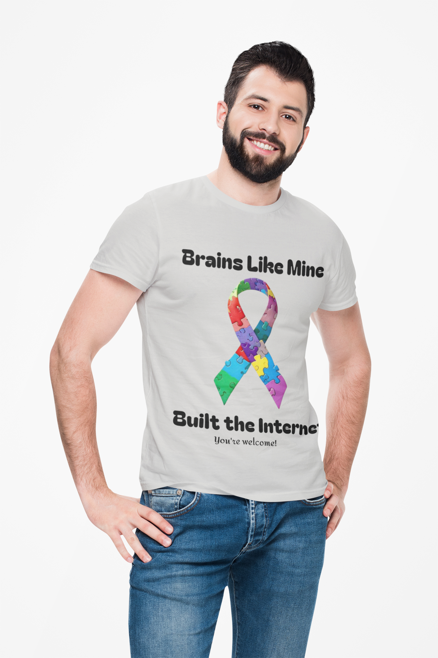Brains like mine, Built the internet! Unisex Boxed Tee