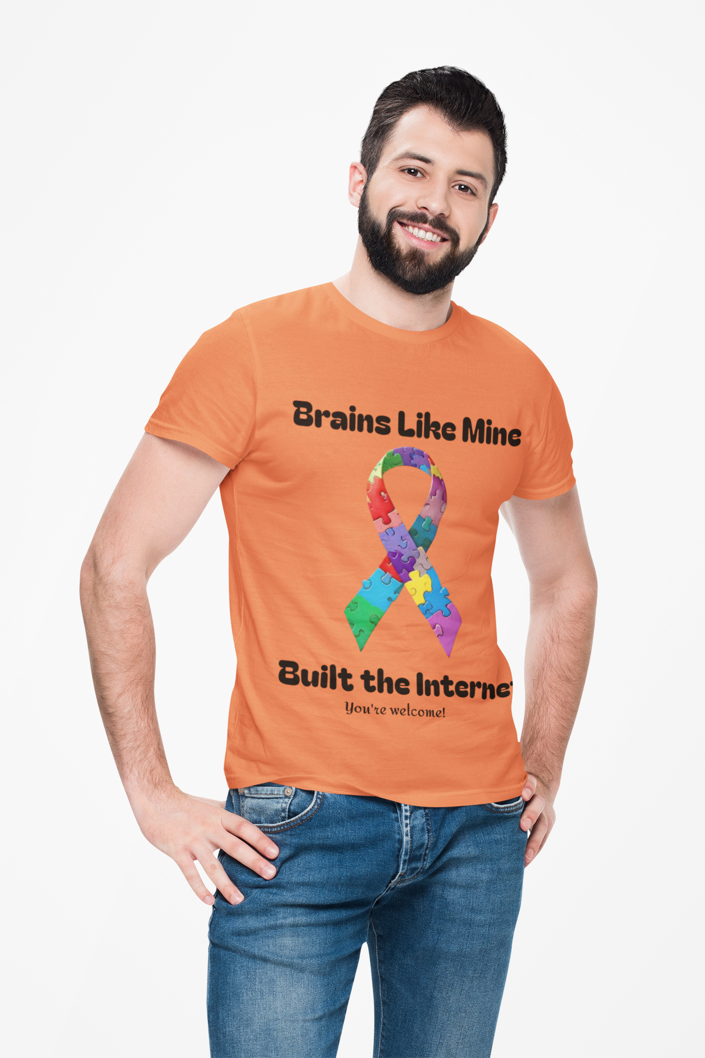 Brains like mine, Built the internet! Unisex Boxed Tee