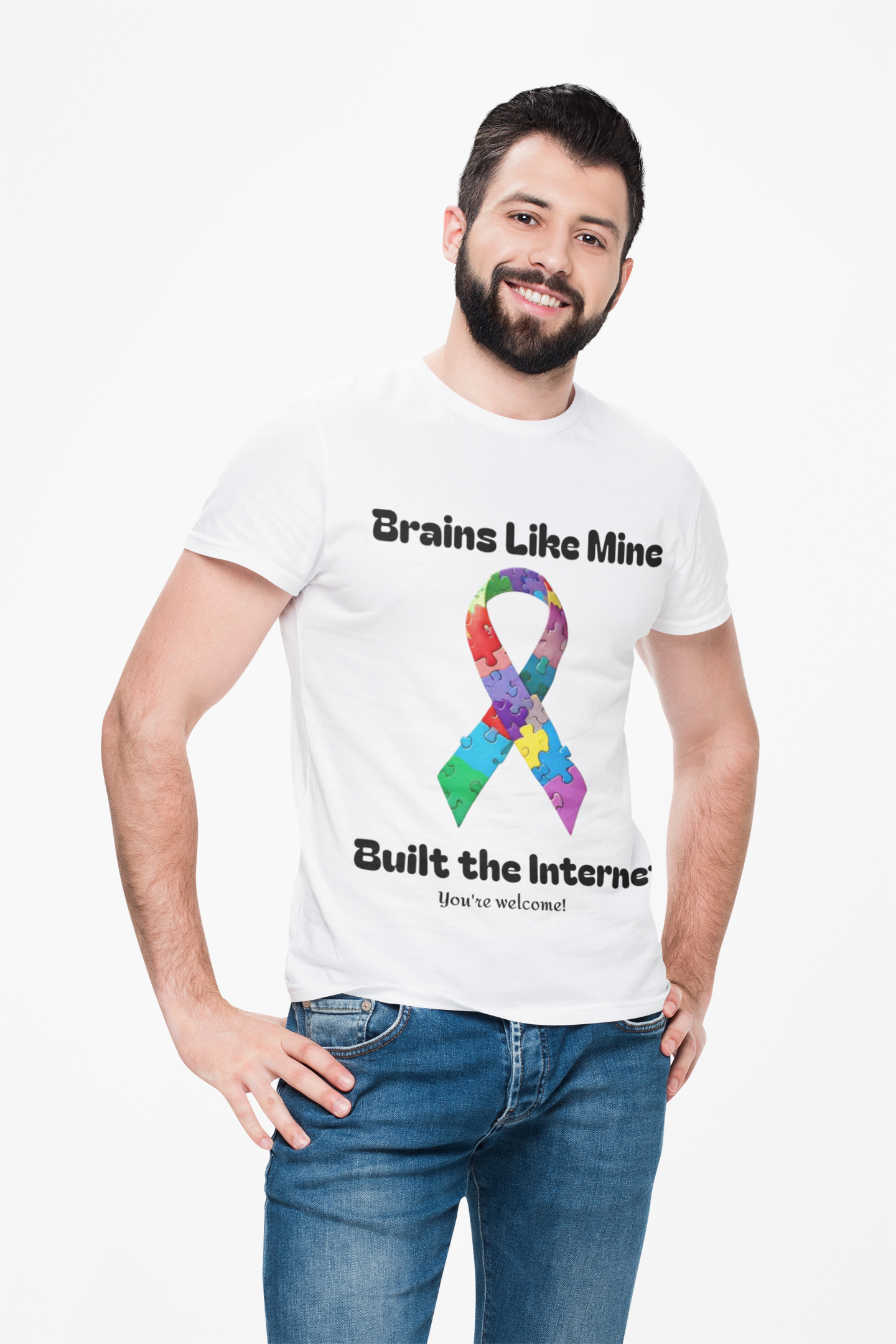 Brains like mine, Built the internet! Unisex Boxed Tee