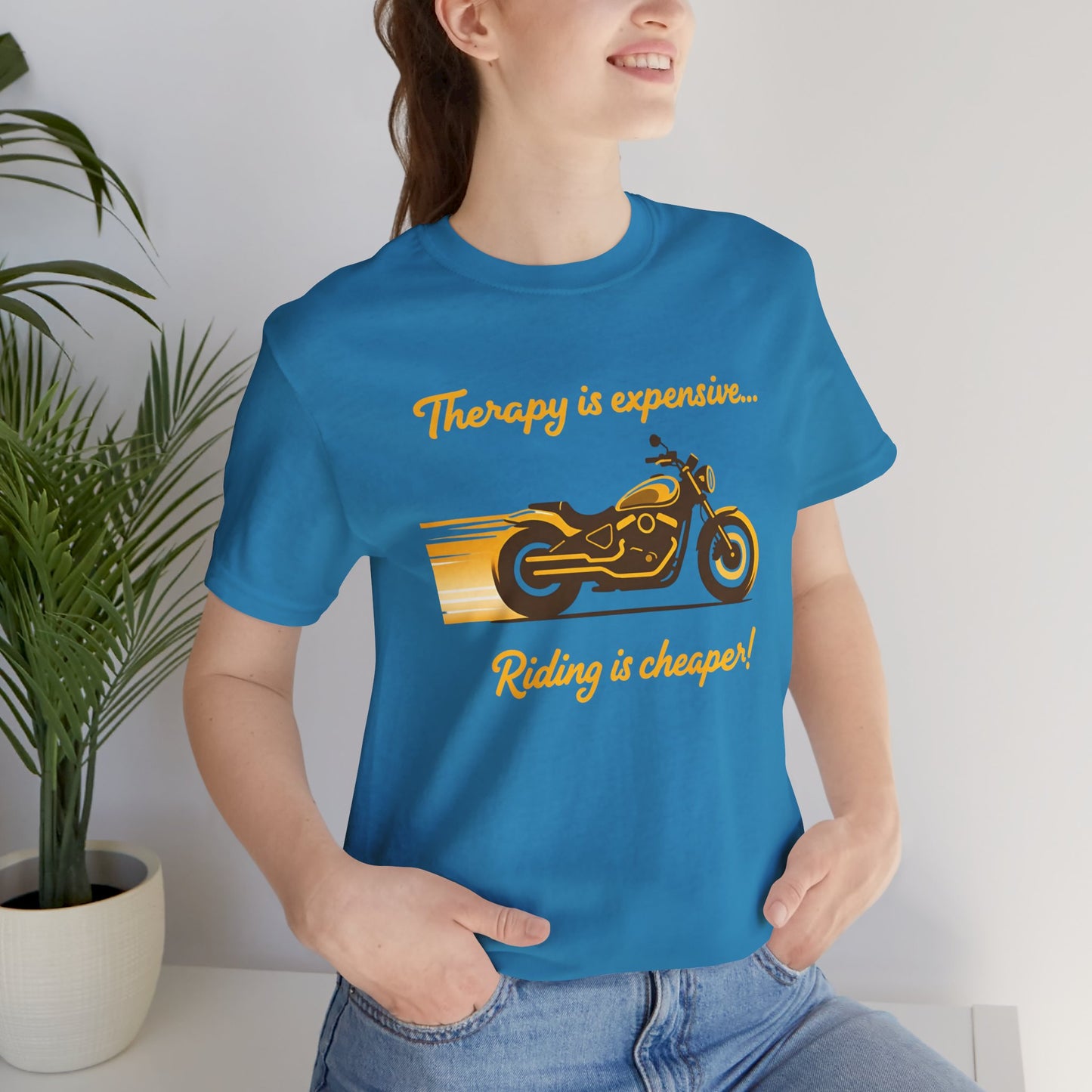 Motorcycle Therapy Unisex Tee - Riding is Cheaper!