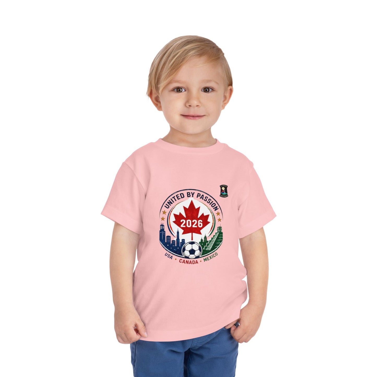 Toddler Tee — "United by Passion 2026" Canada Soccer Crest