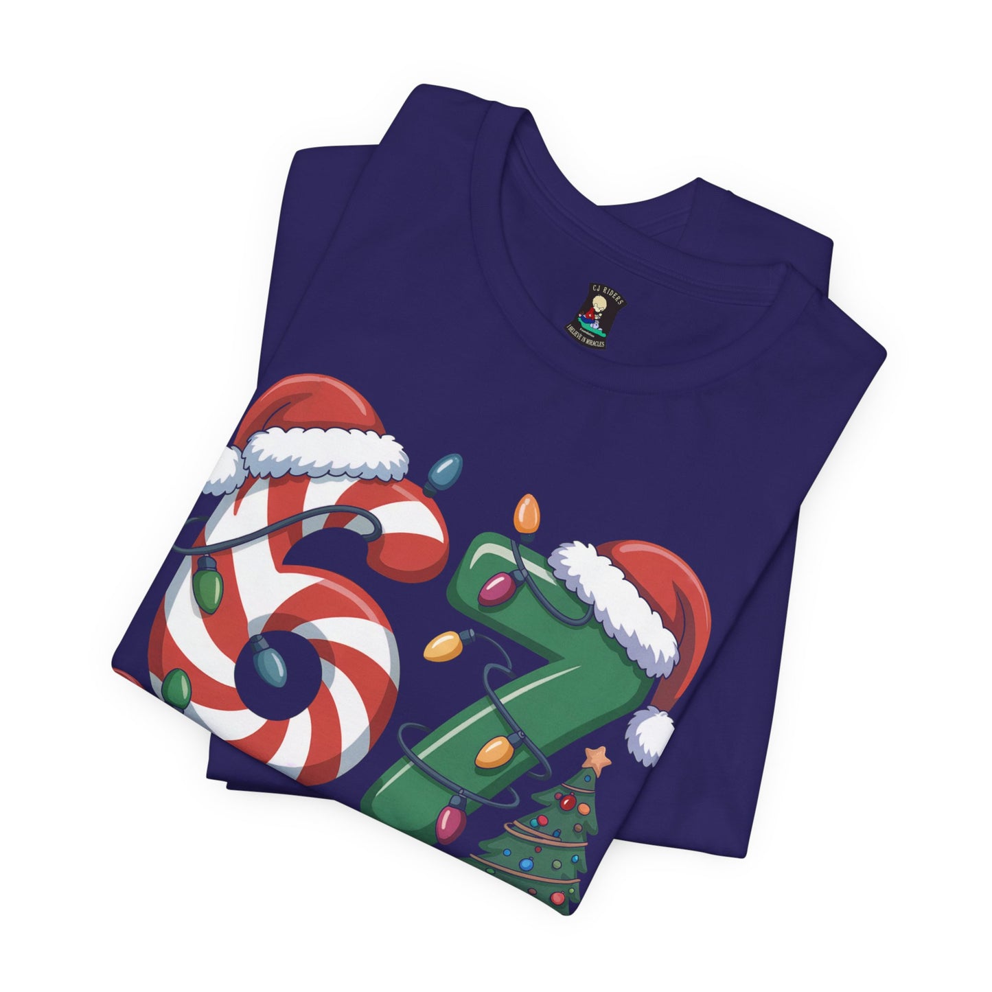 Christmas 67 Squad Unisex Tee — Holiday Candy Cane & Tree Graphic Shirt