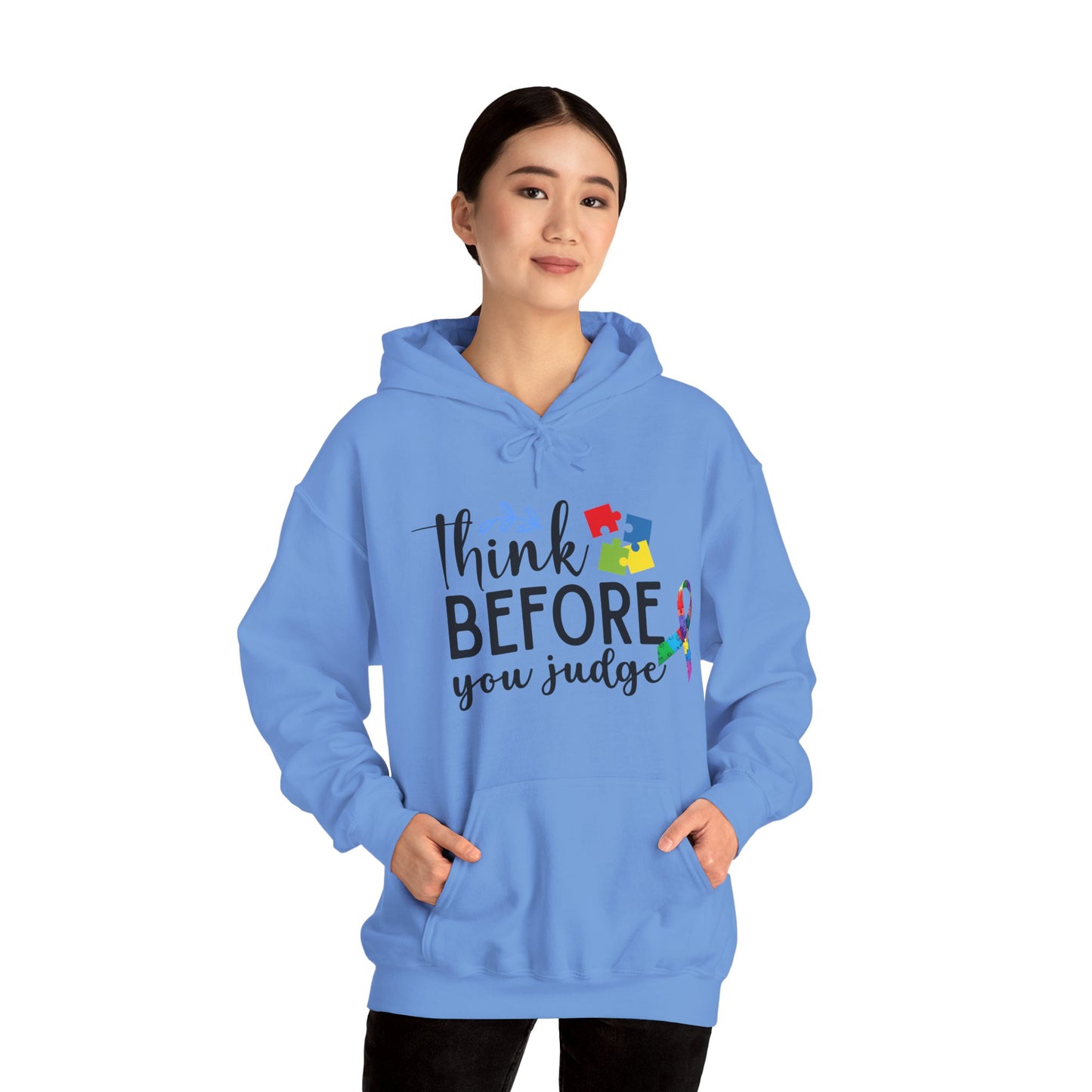 Awareness Ribbon Hooded Sweatshirt - Think Before You Judge