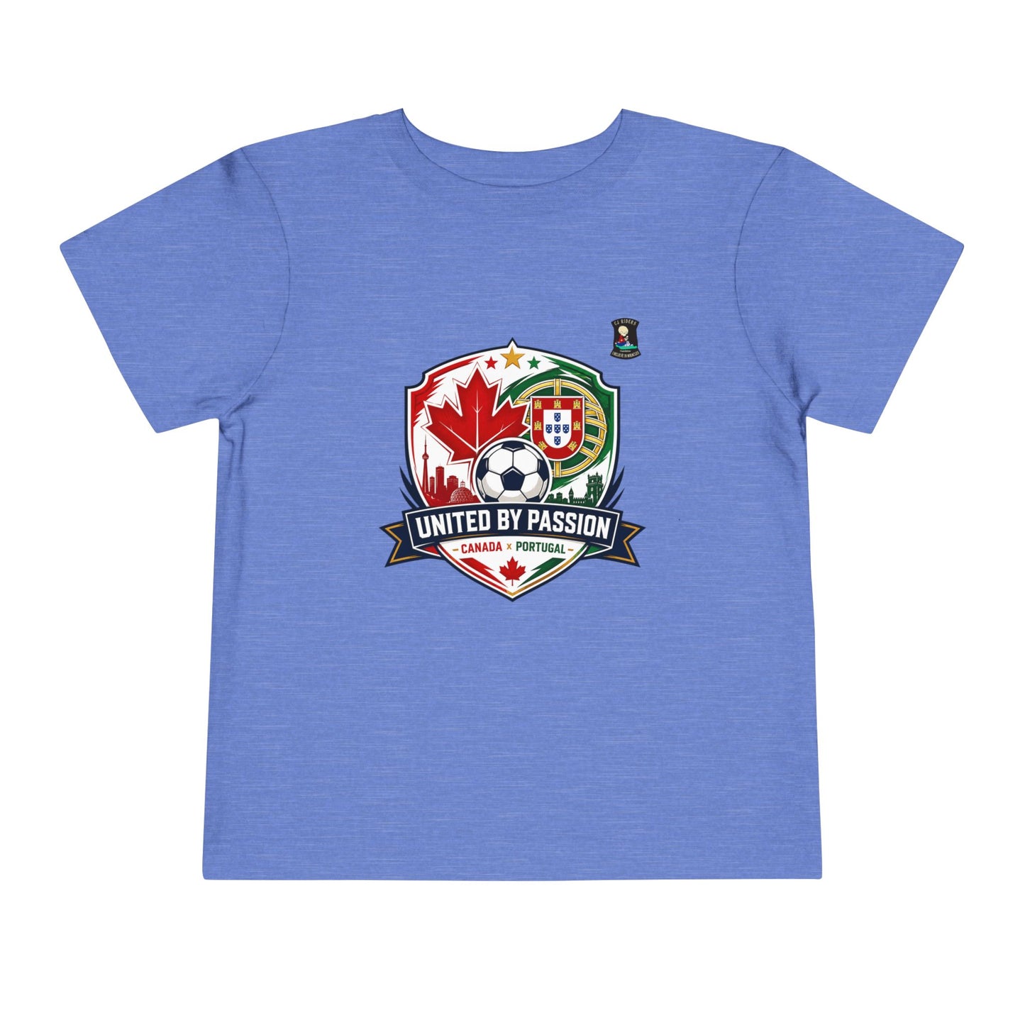 Toddler Tee — "United by Passion" Canada Portugal Soccer Crest