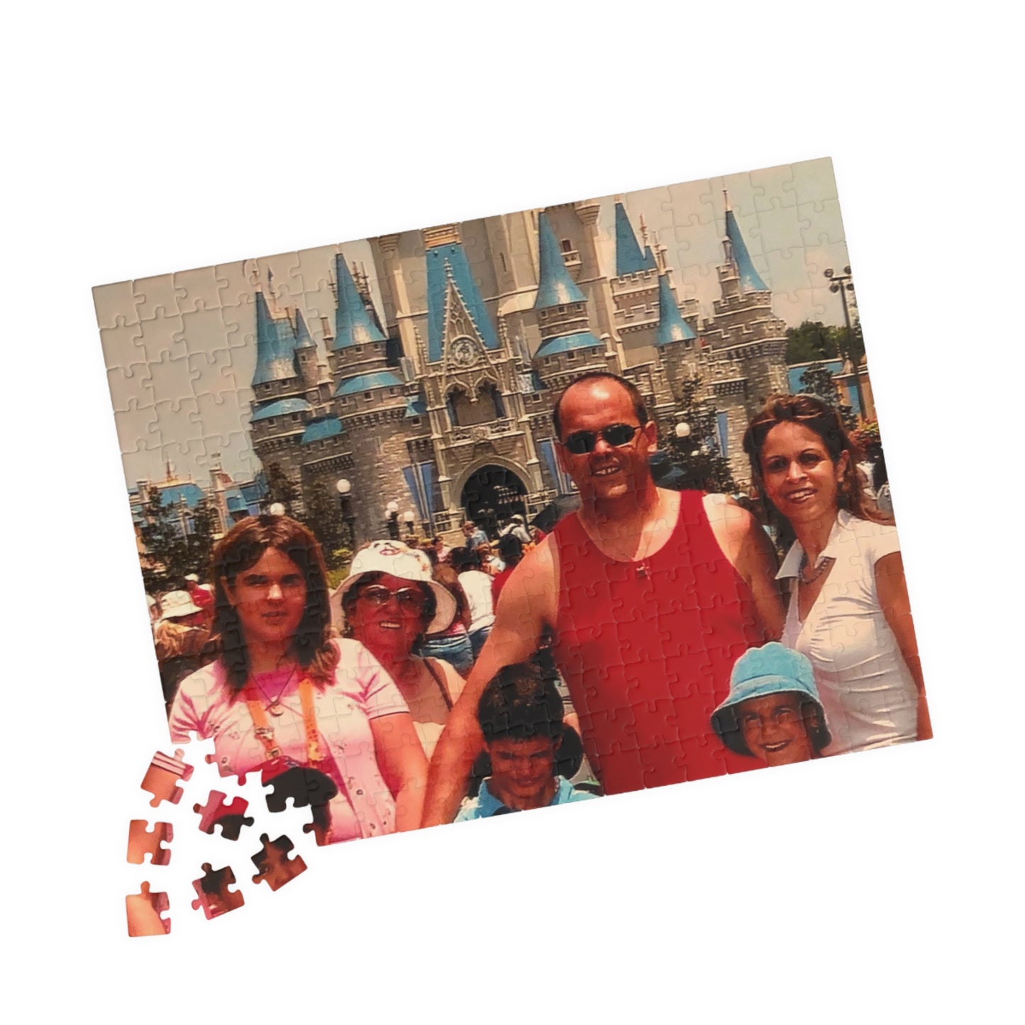 Magic Kingdom Family Photo Puzzle — Custom Vacation Jigsaw (110–1014 pcs)