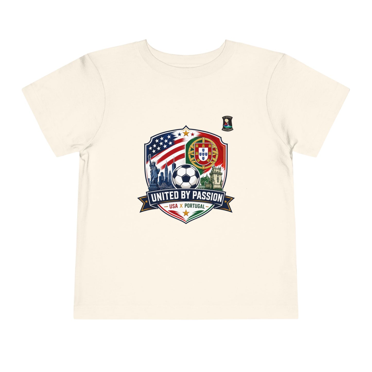 Toddler Tee - "United by Passion" USA & Portugal Flag Crest