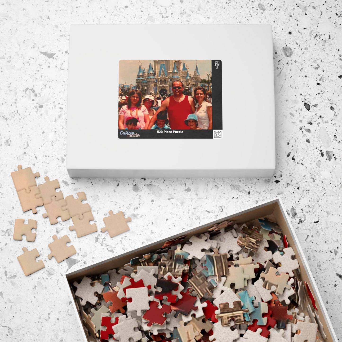 Magic Kingdom Family Photo Puzzle — Custom Vacation Jigsaw (110–1014 pcs)