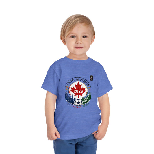 Toddler Tee — "United by Passion 2026" Canada Soccer Crest