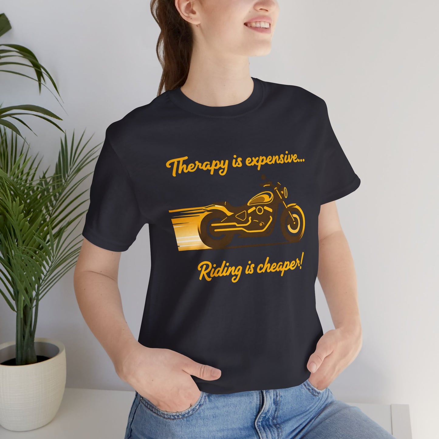 Motorcycle Therapy Unisex Tee - Riding is Cheaper!
