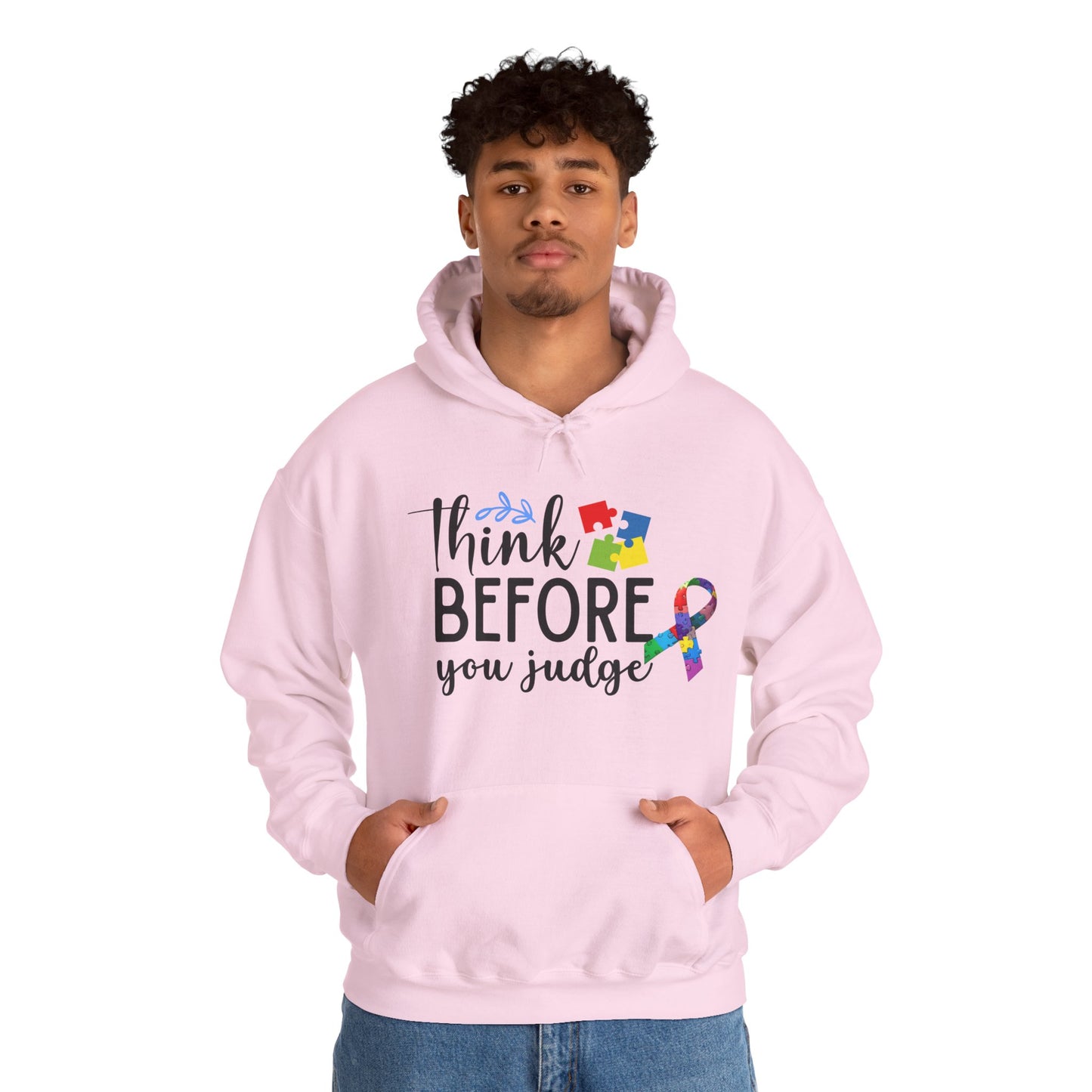 Awareness Ribbon Hooded Sweatshirt - Think Before You Judge