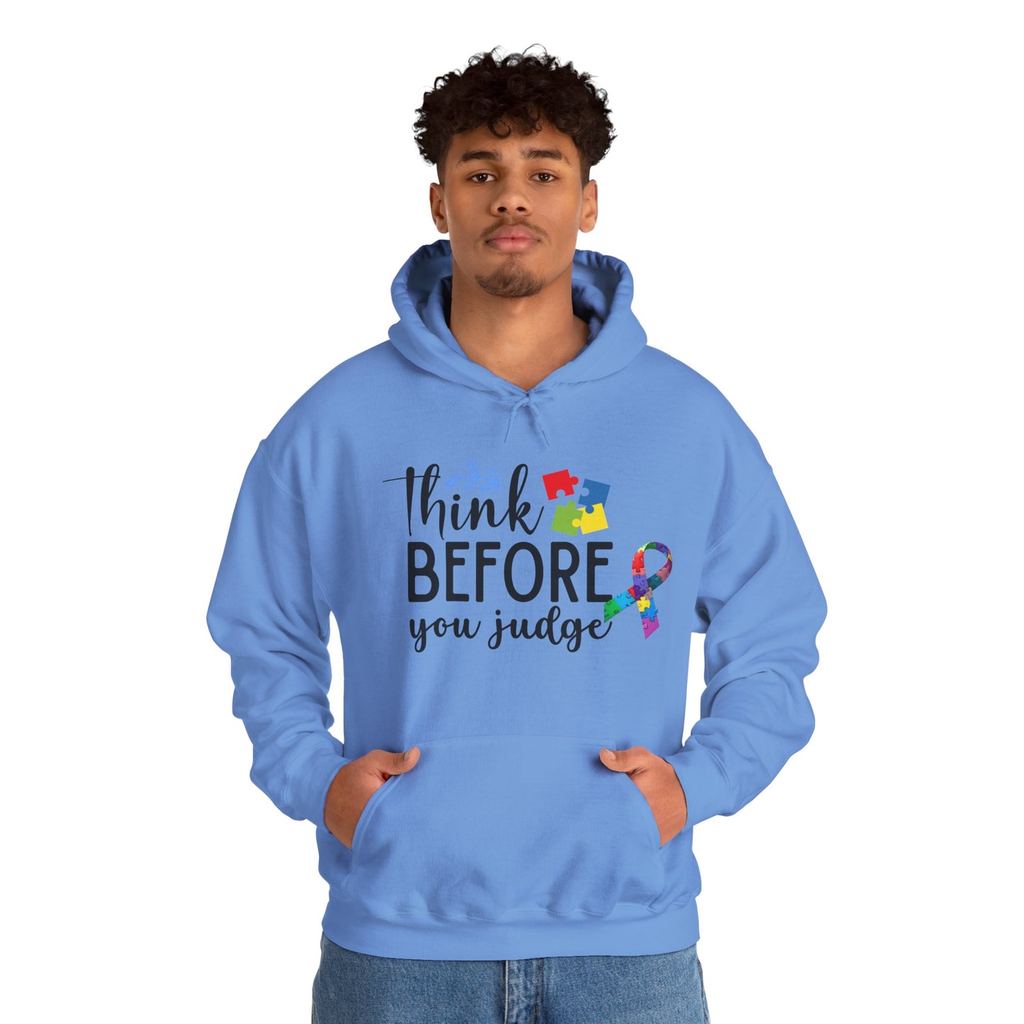Awareness Ribbon Hooded Sweatshirt - Think Before You Judge