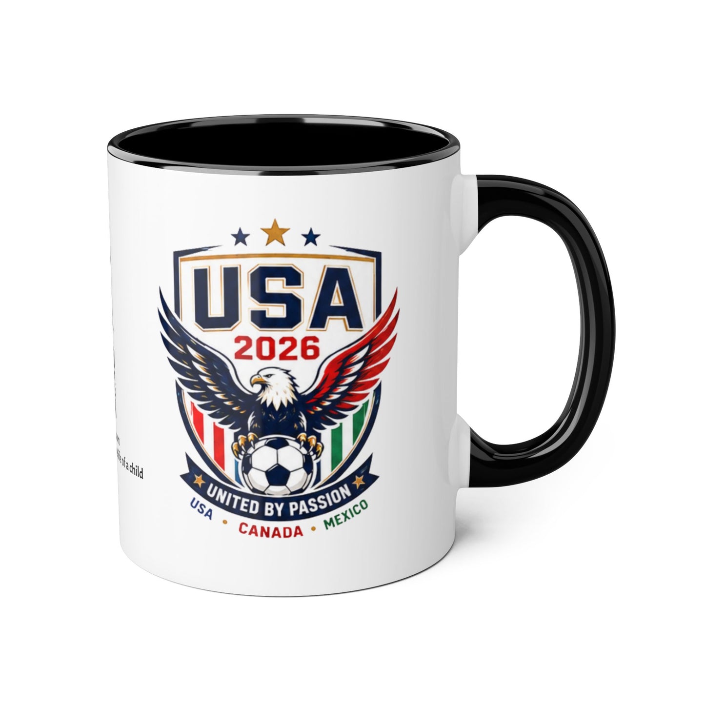 USA 2026 Soccer Crest Mug — United by Passion Accent 11oz