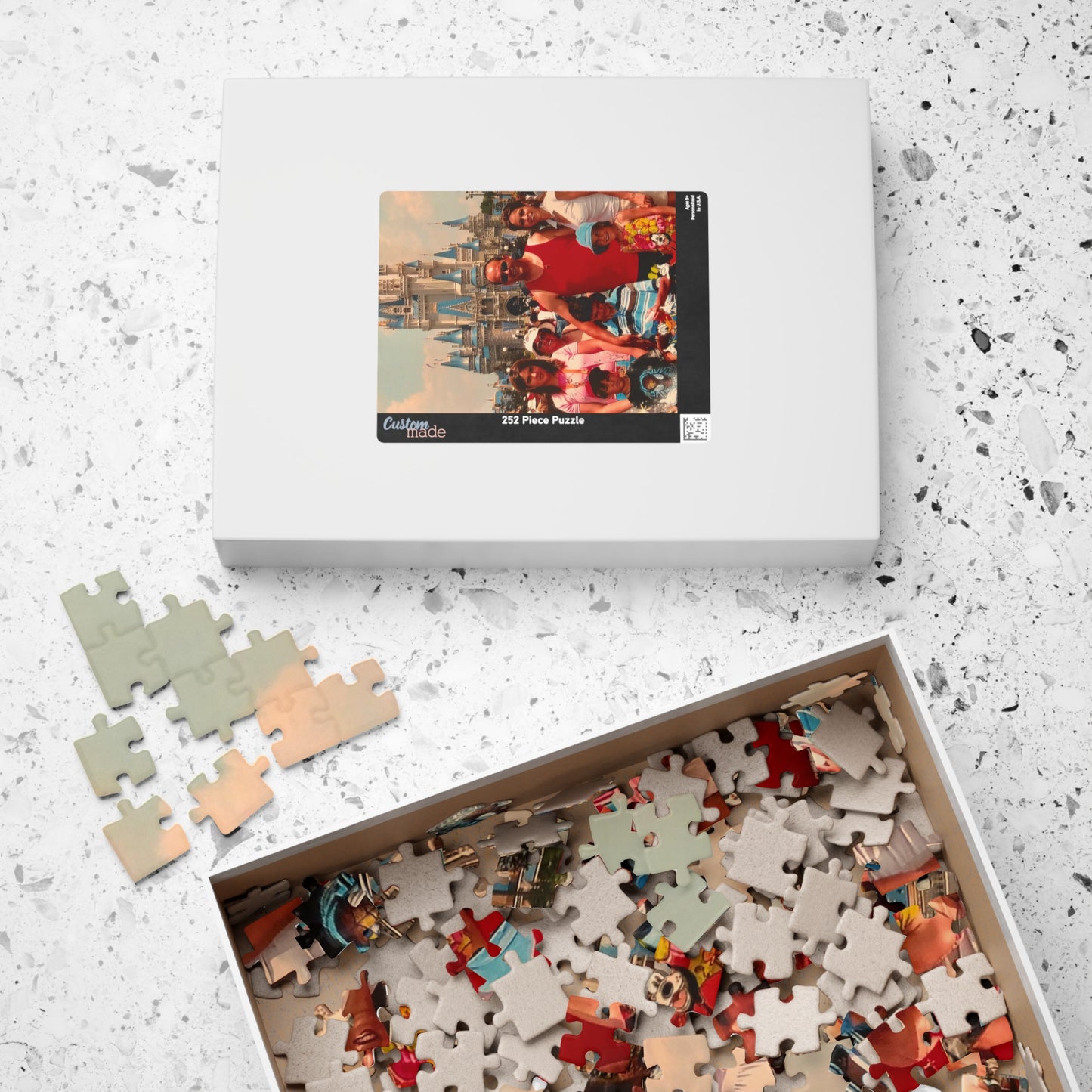 Magic Kingdom Family Photo Puzzle — Custom Vacation Jigsaw (110–1014 pcs)