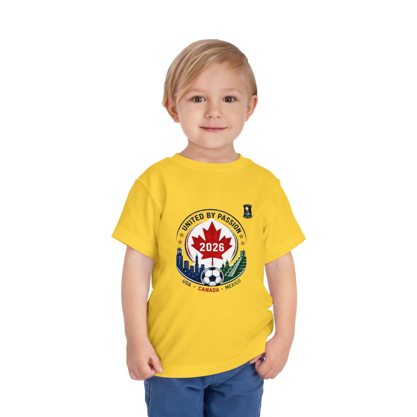 Toddler Tee — "United by Passion 2026" Canada Soccer Crest