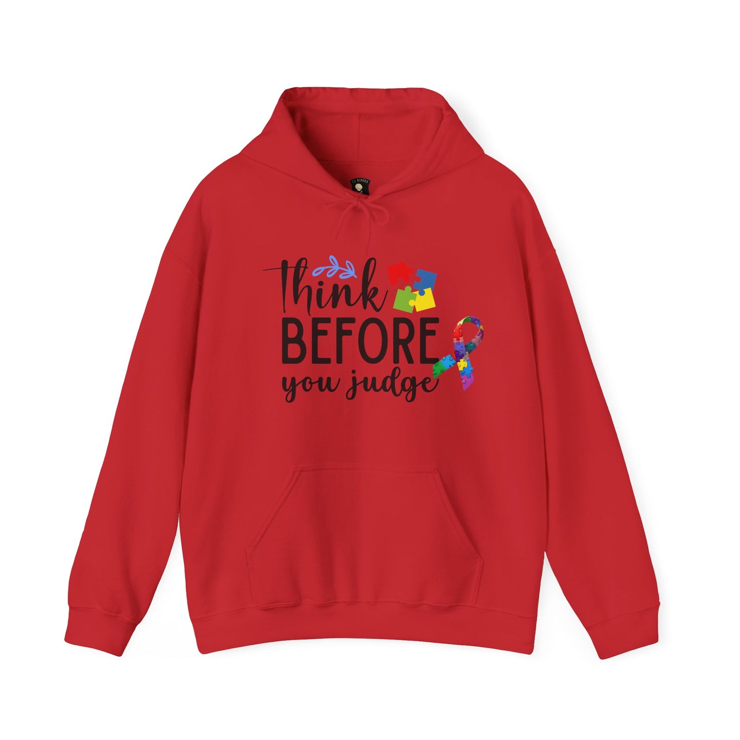 Awareness Ribbon Hooded Sweatshirt - Think Before You Judge