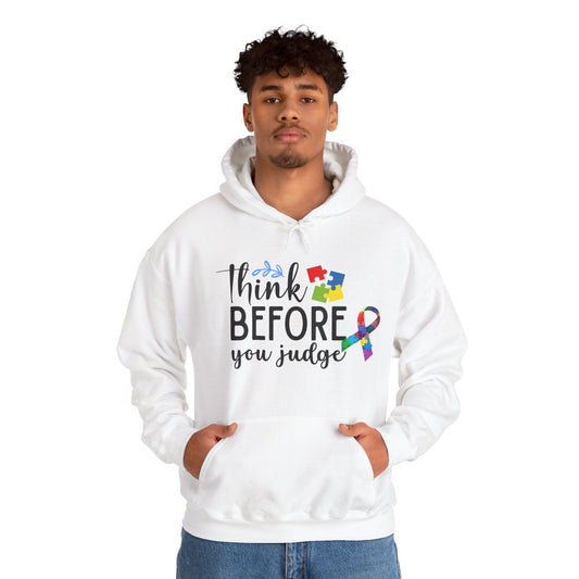 Awareness Ribbon Hooded Sweatshirt - Think Before You Judge